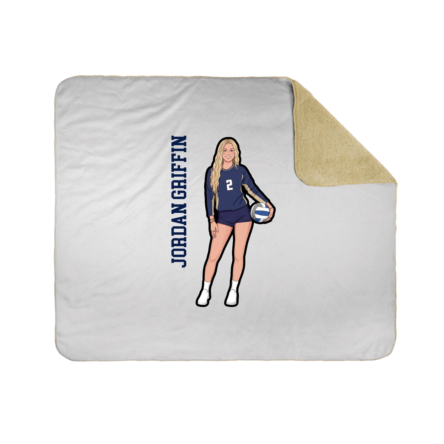 Throw Blanket — Name Vertical in White