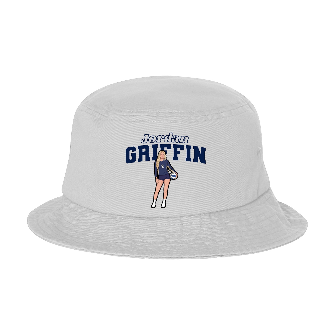 Bucket Cap — Name Arch in White