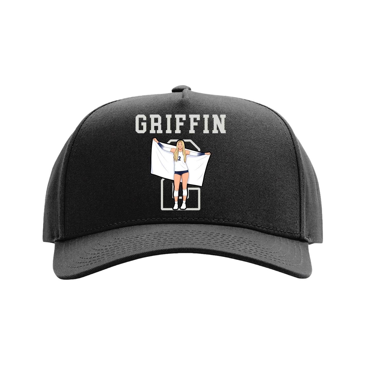Full Fabric Five-Panel Champ Cap — Shirsey in Black