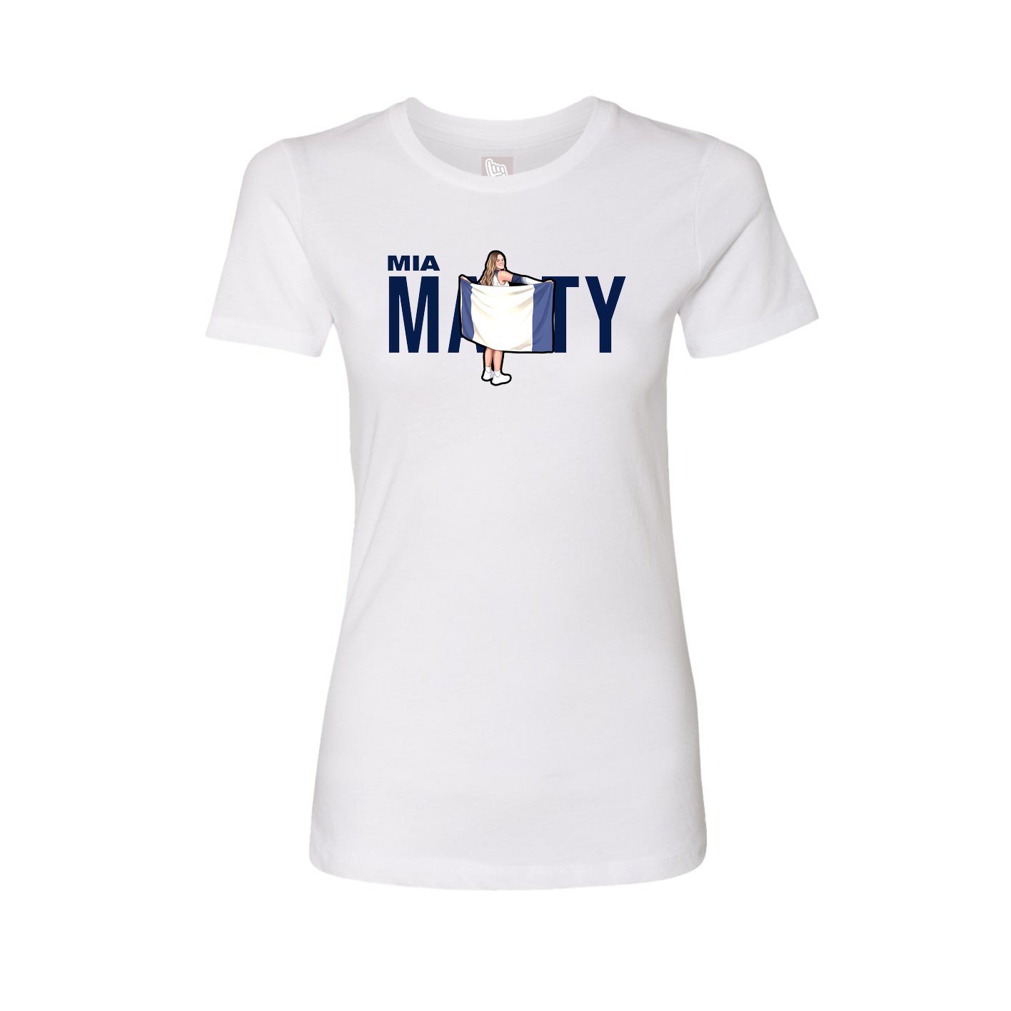 Fitted Women's Tee — Player Name in White