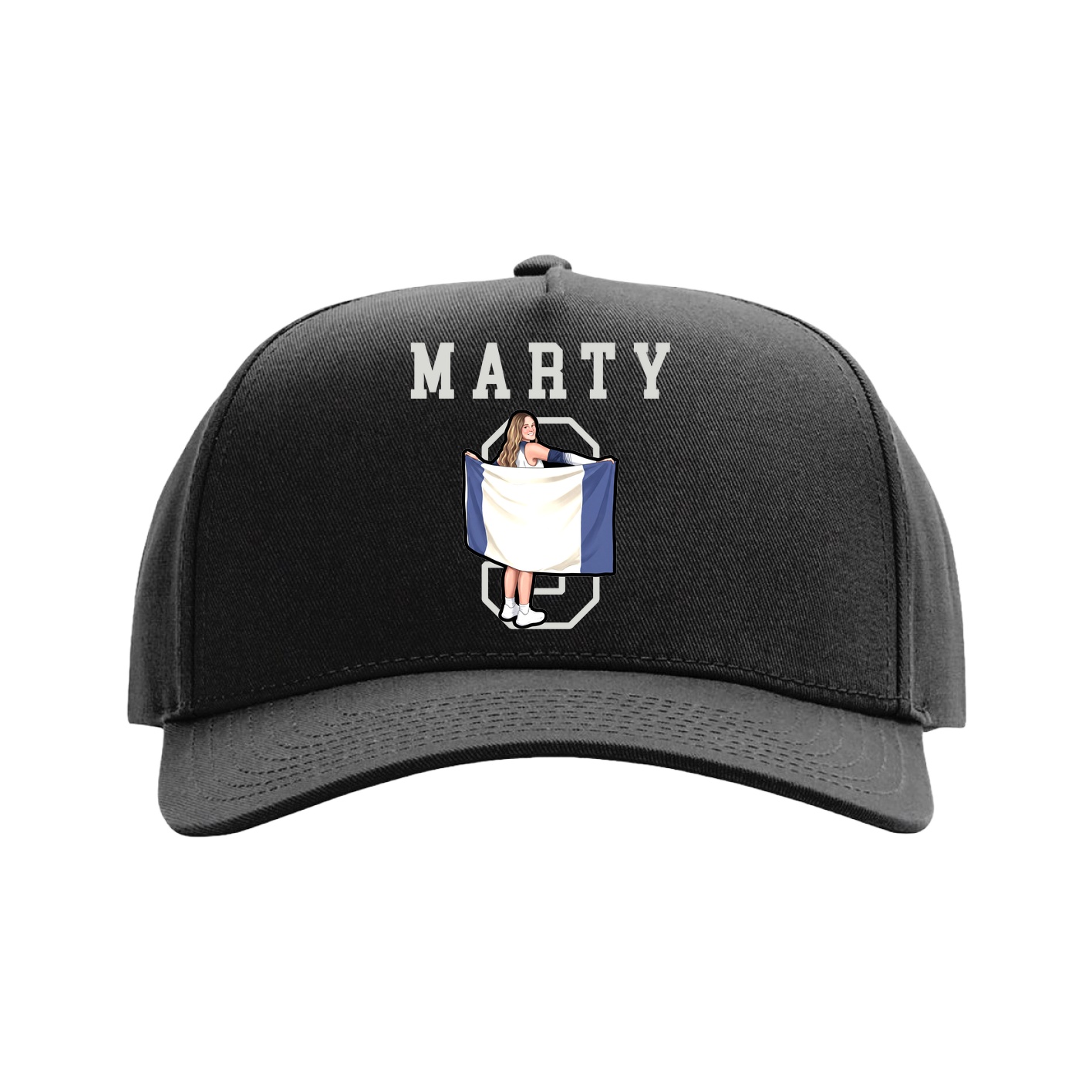 Full Fabric Five-Panel Champ Cap — Shirsey in Black