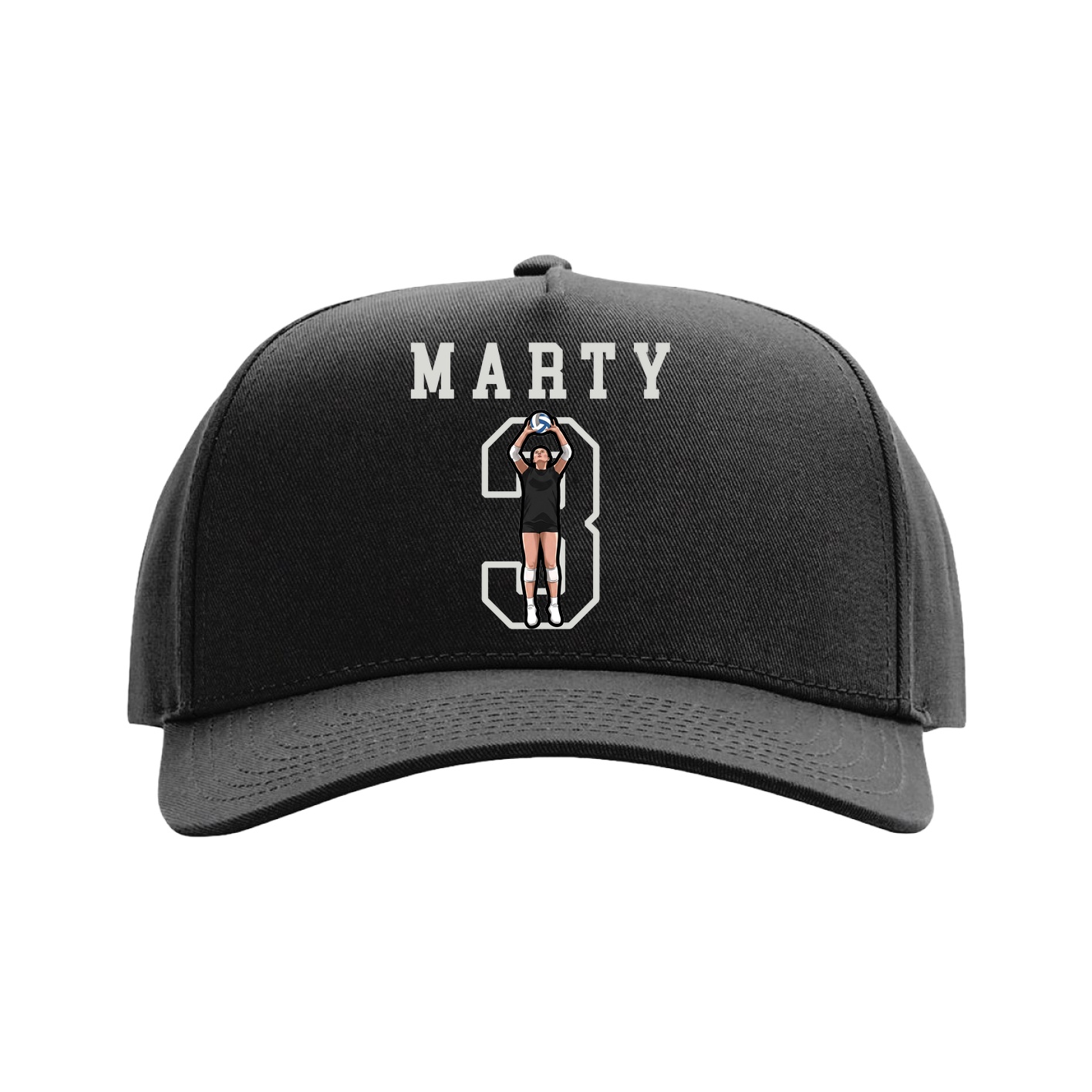 Full Fabric Five-Panel Champ Cap — Shirsey in Black