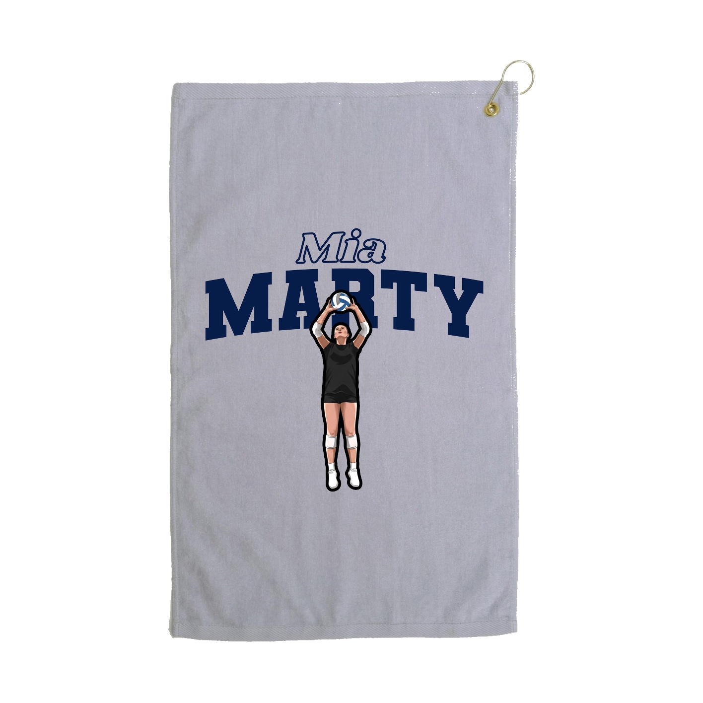 Golf Towel — Name Arch in Grey