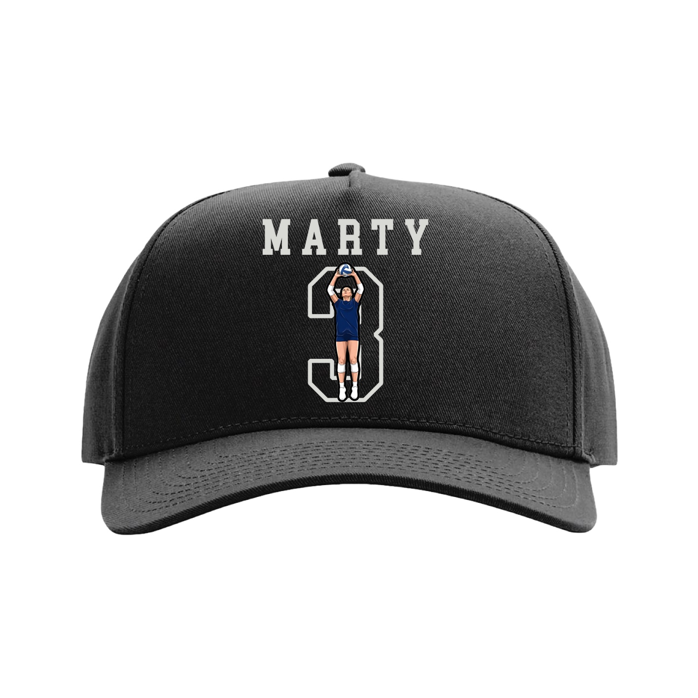 Full Fabric Five-Panel Champ Cap — Shirsey in Black