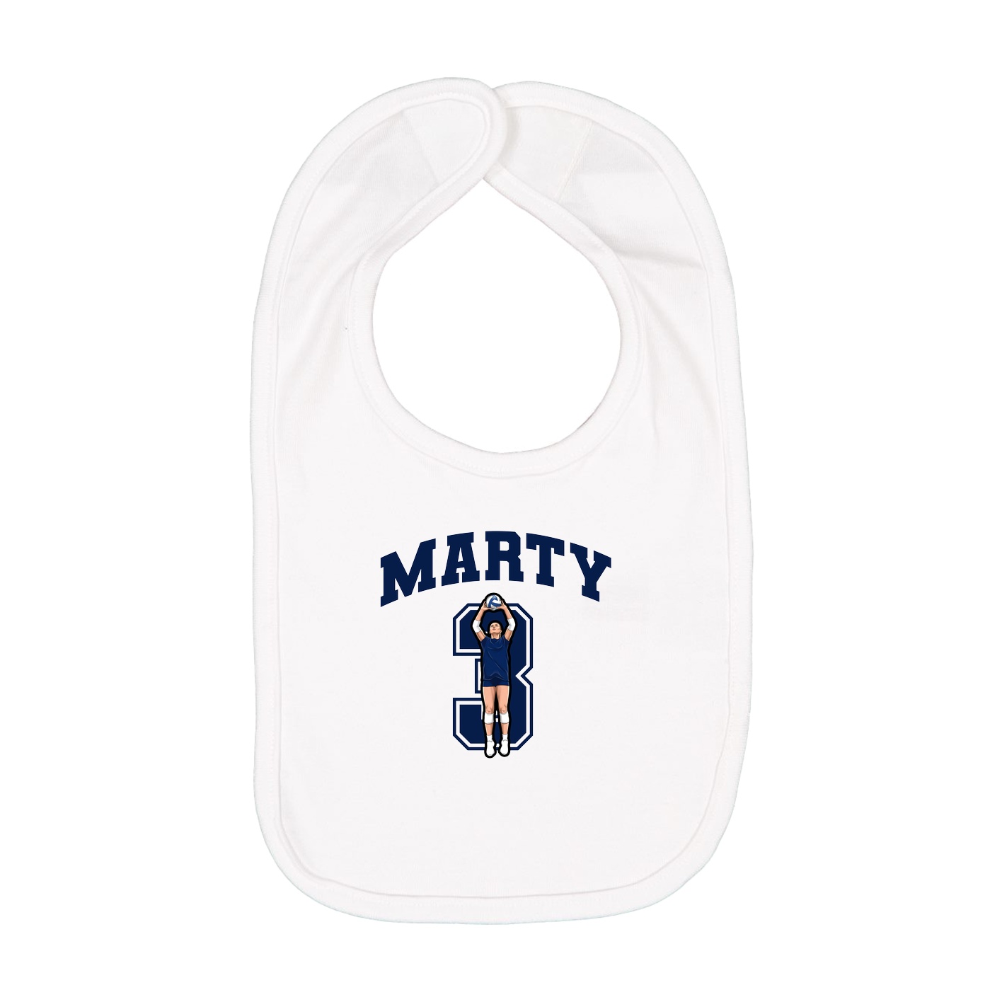 Infant Bib — Number in White