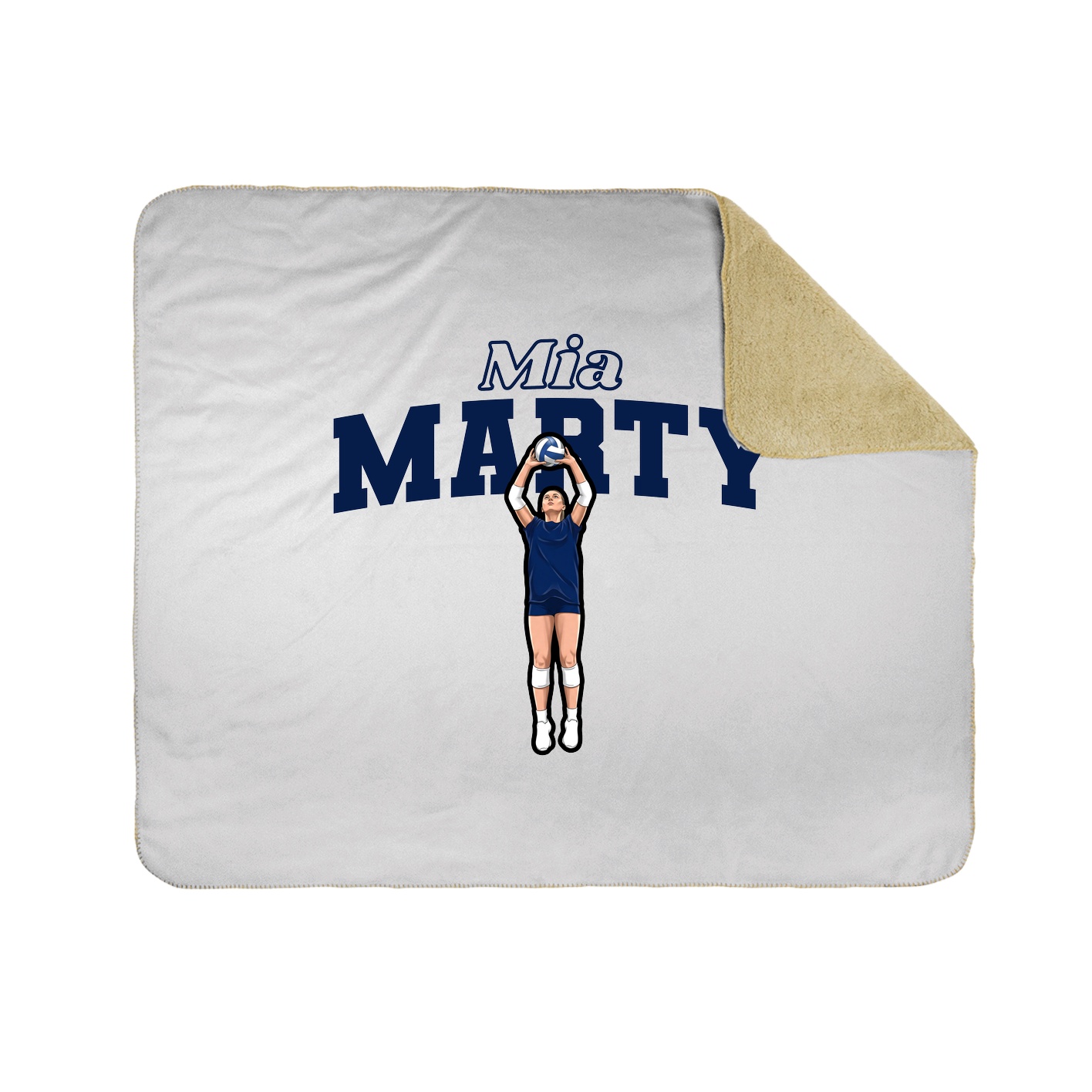 Throw Blanket — Name Arch in White