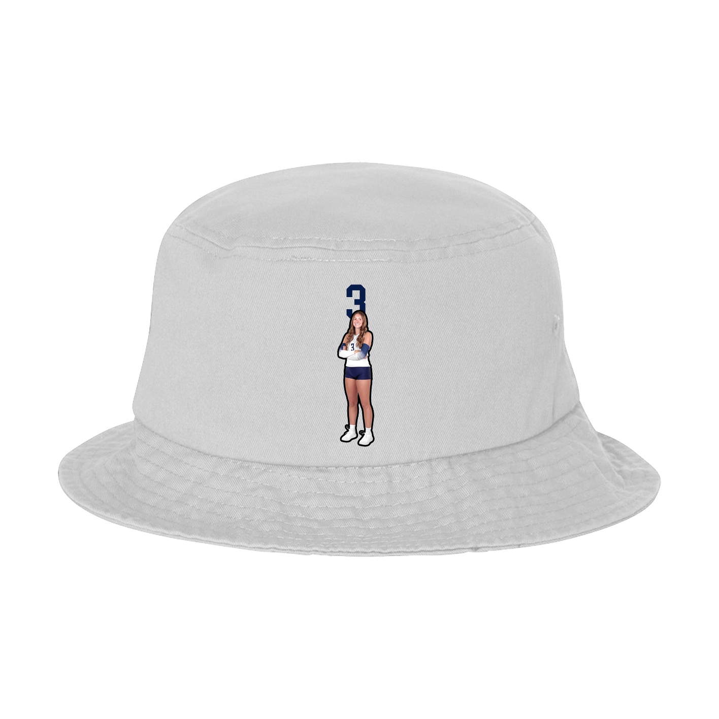 Bucket Cap — Number Top in White