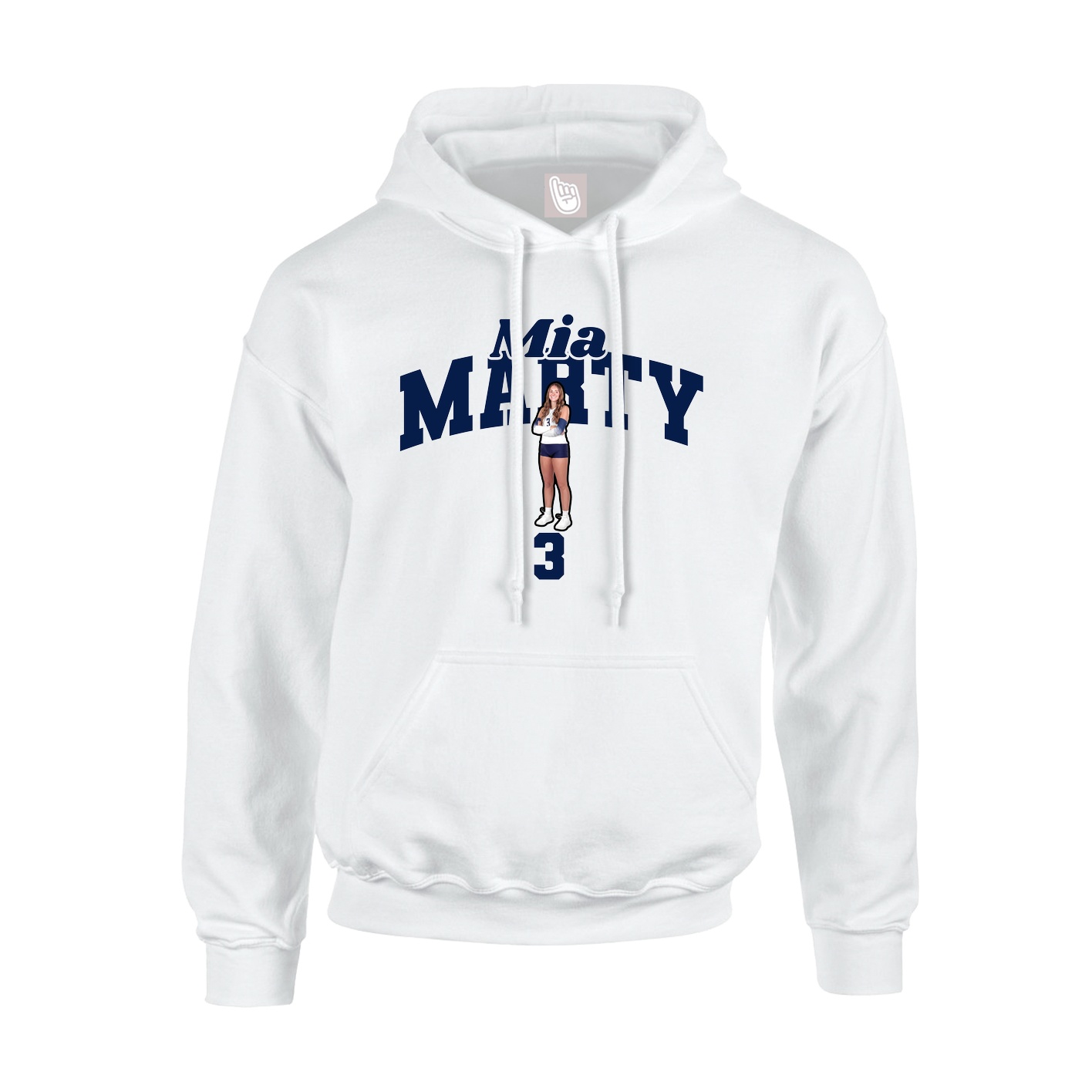 Hoodie — Signature Arch in White