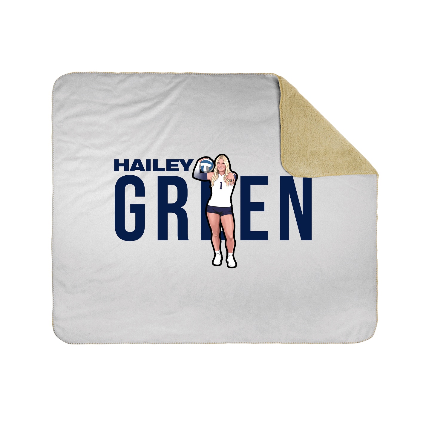 Throw Blanket — Player Name in White
