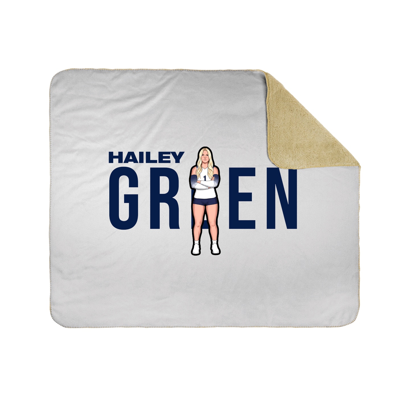 Throw Blanket — Player Name in White