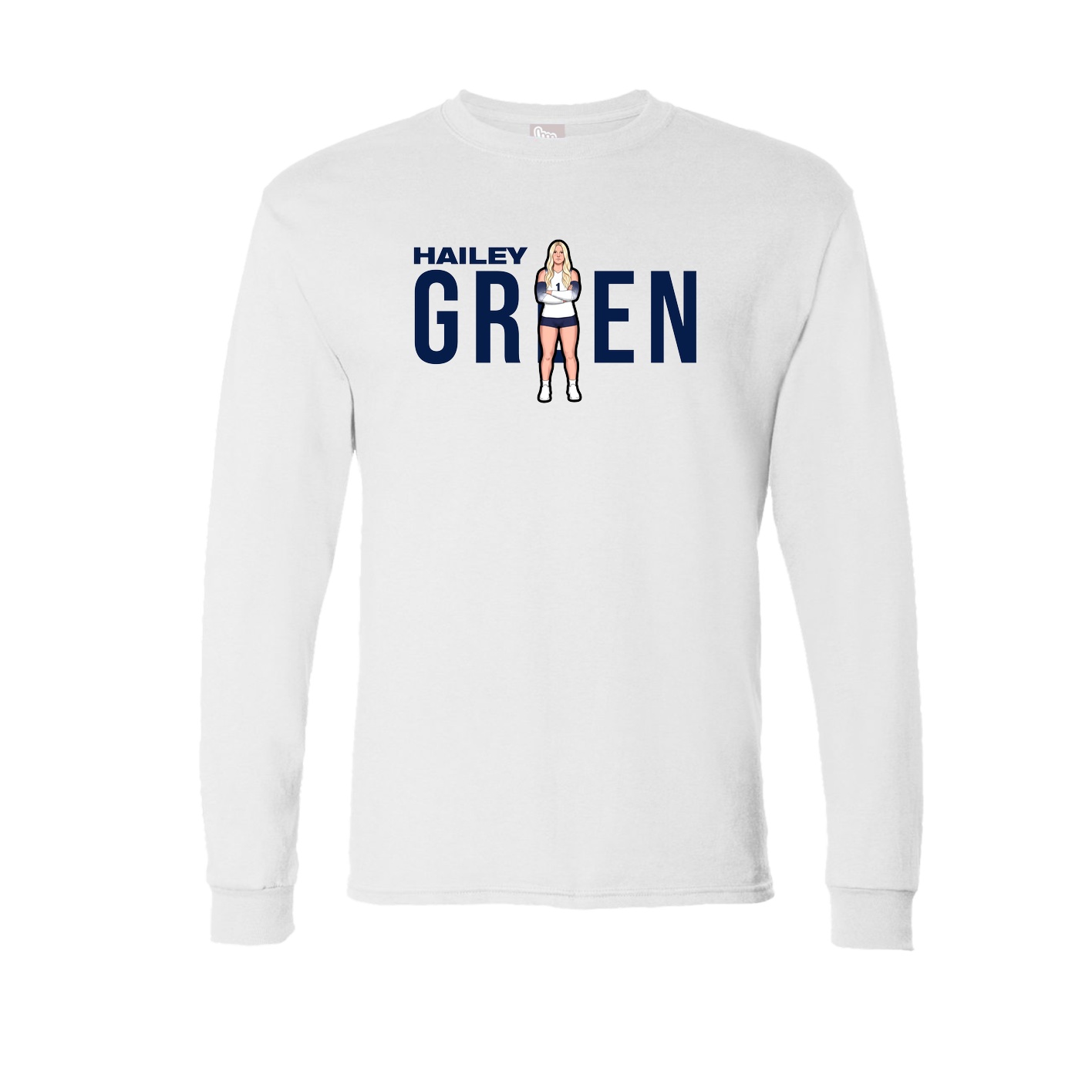 Long Sleeve Tee — Player Name in White