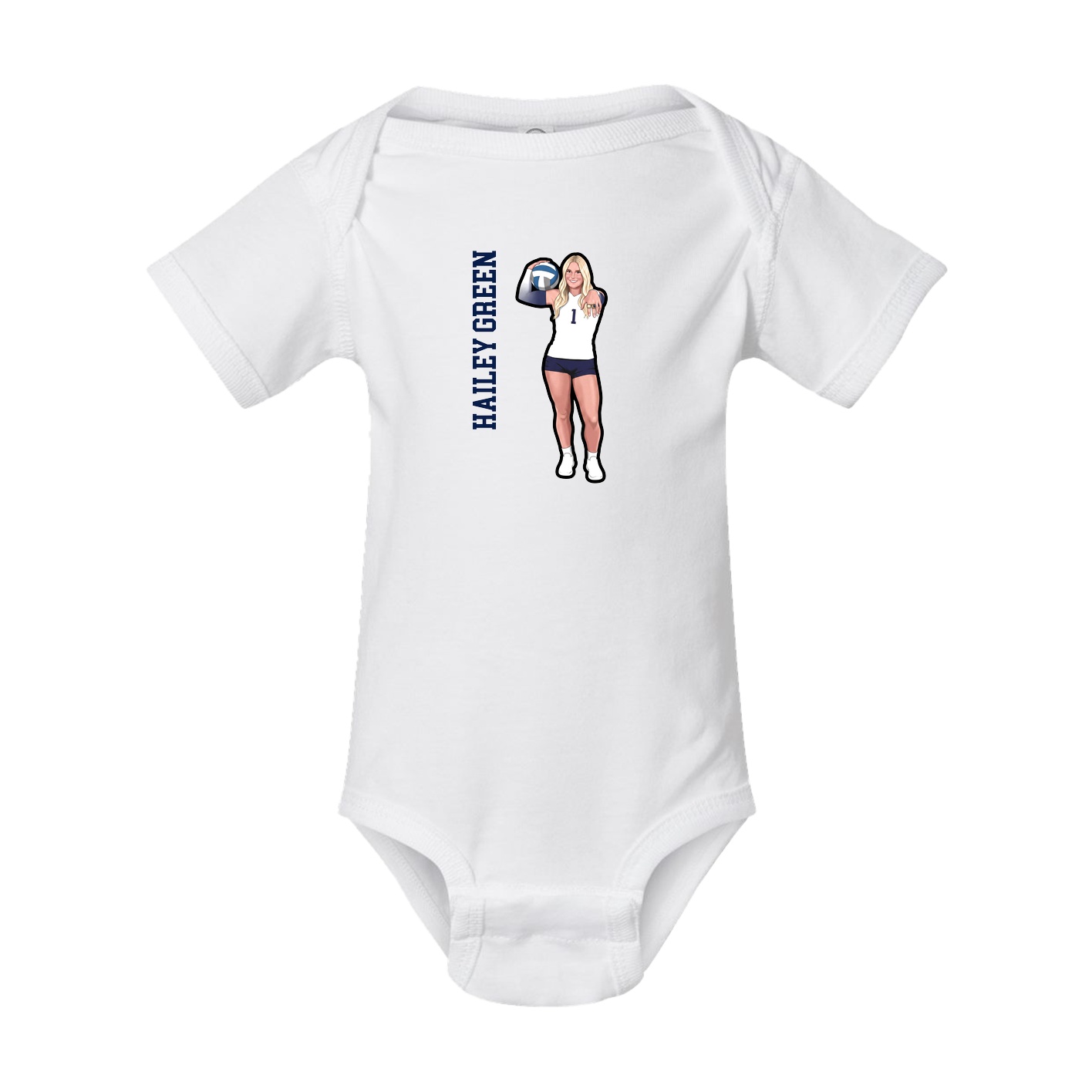 Baby Onesie — Name Vertical in White
