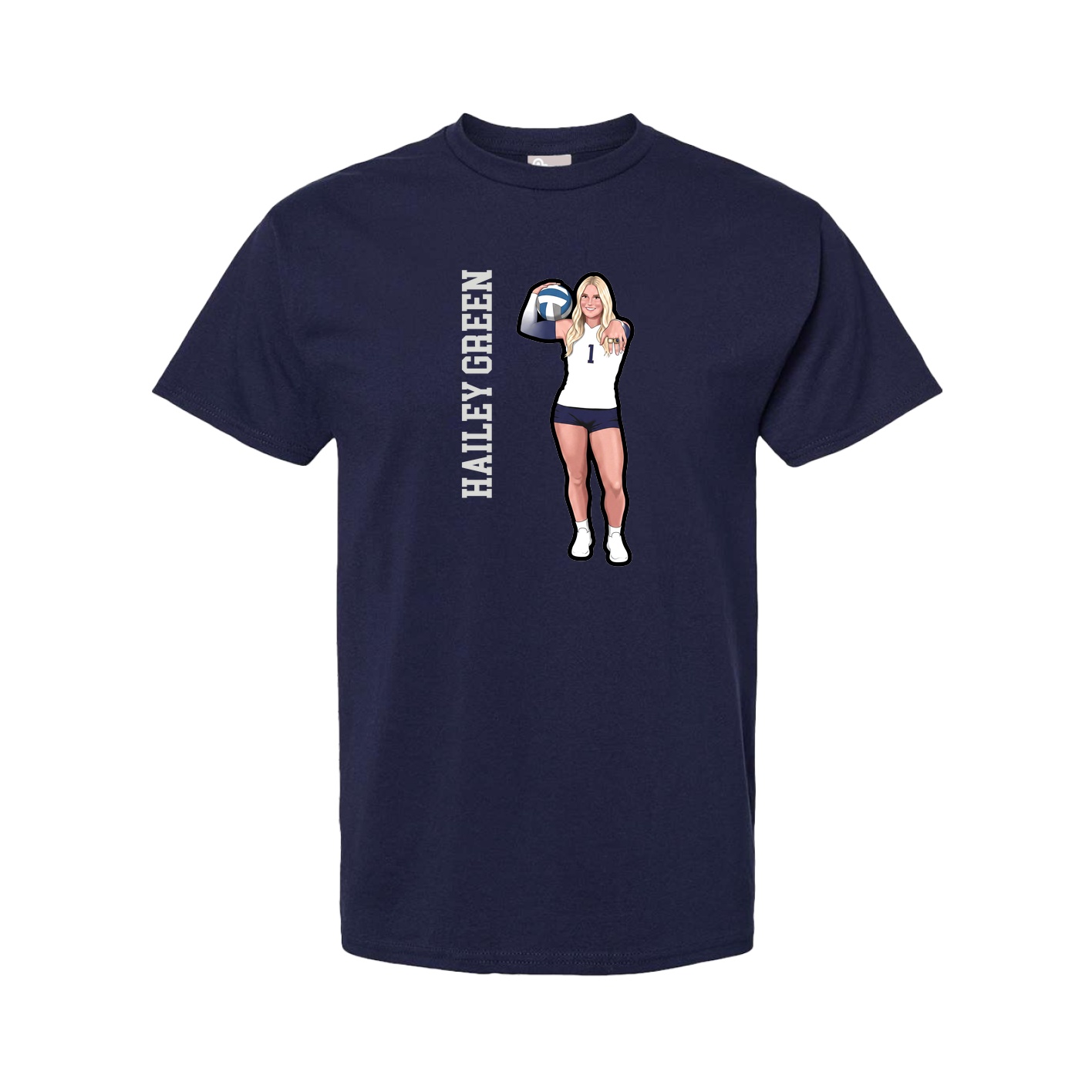 Tee — Name Vertical in Navy