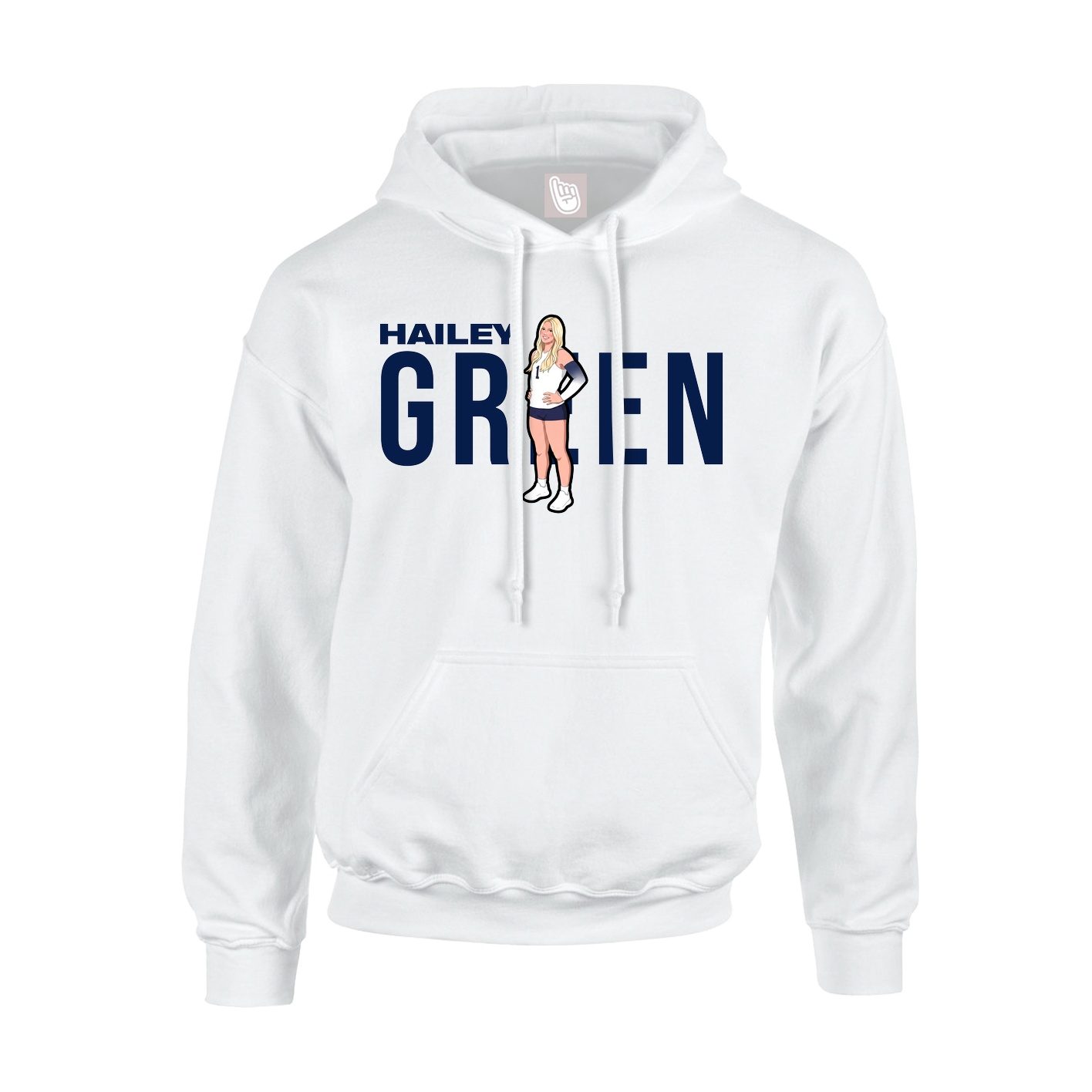 Youth Hoodie — Player Name in White