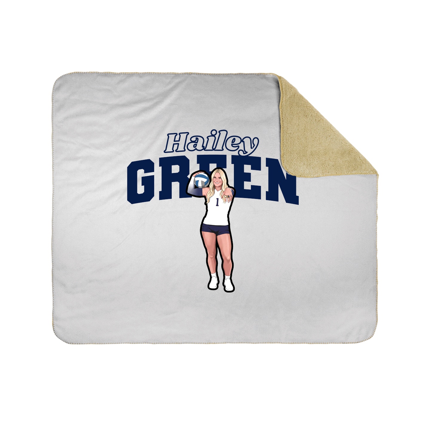 Throw Blanket — Name Arch in White