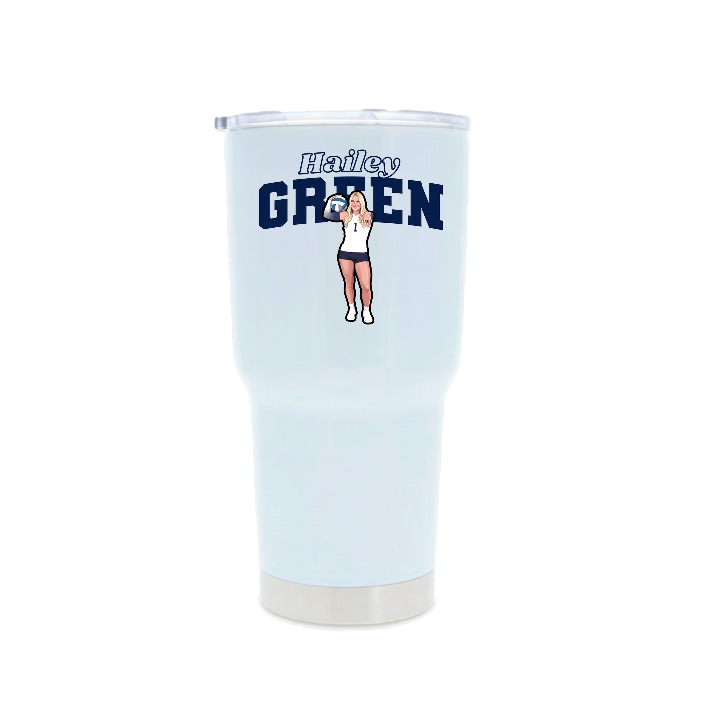 30oz Stainless Steel Tumbler — Name Arch in White