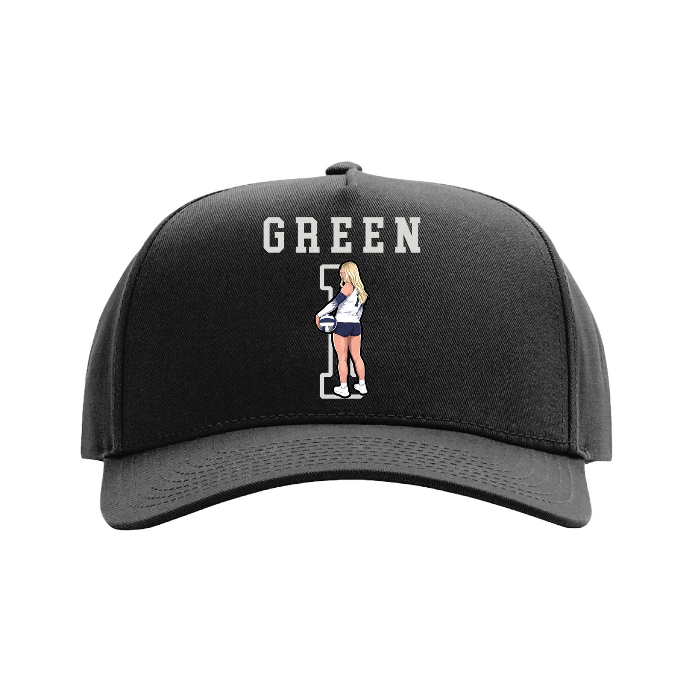 Full Fabric Five-Panel Champ Cap — Shirsey in Black