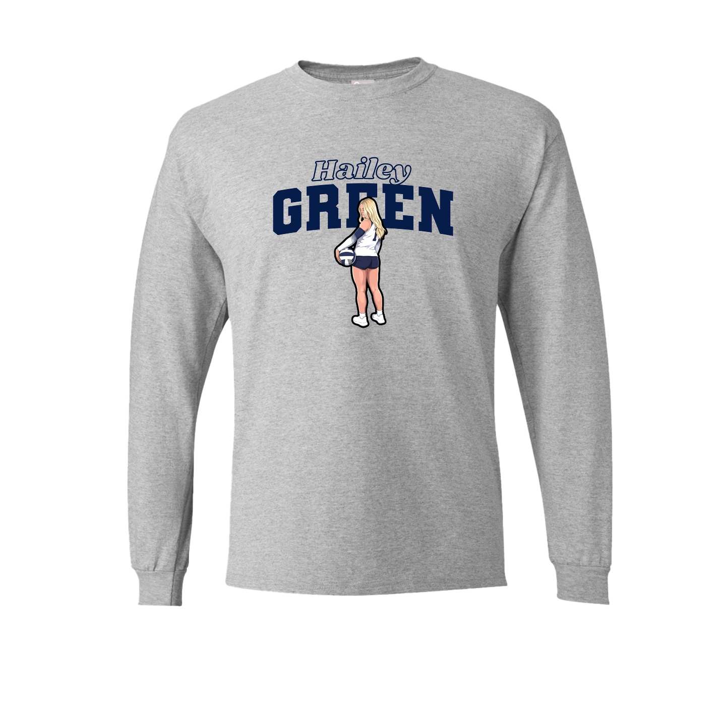 Long Sleeve Tee — Name Arch in Grey