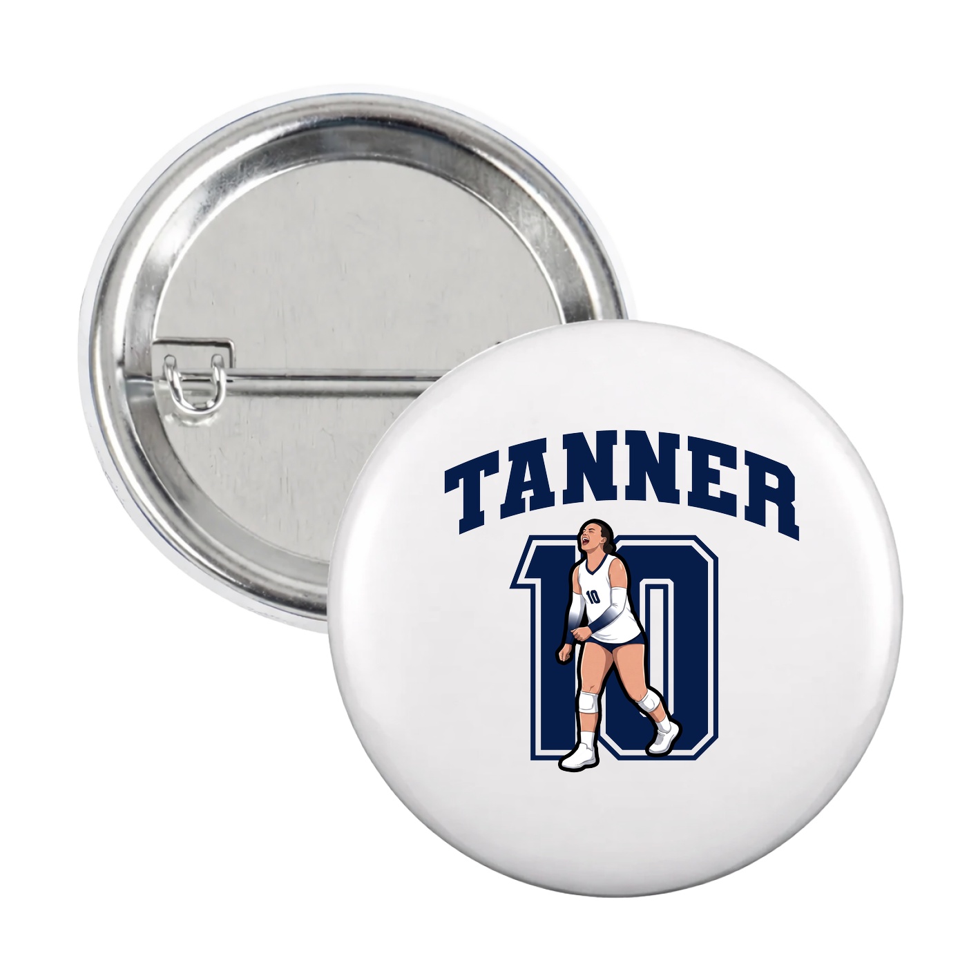 Game Day Button — Number in White