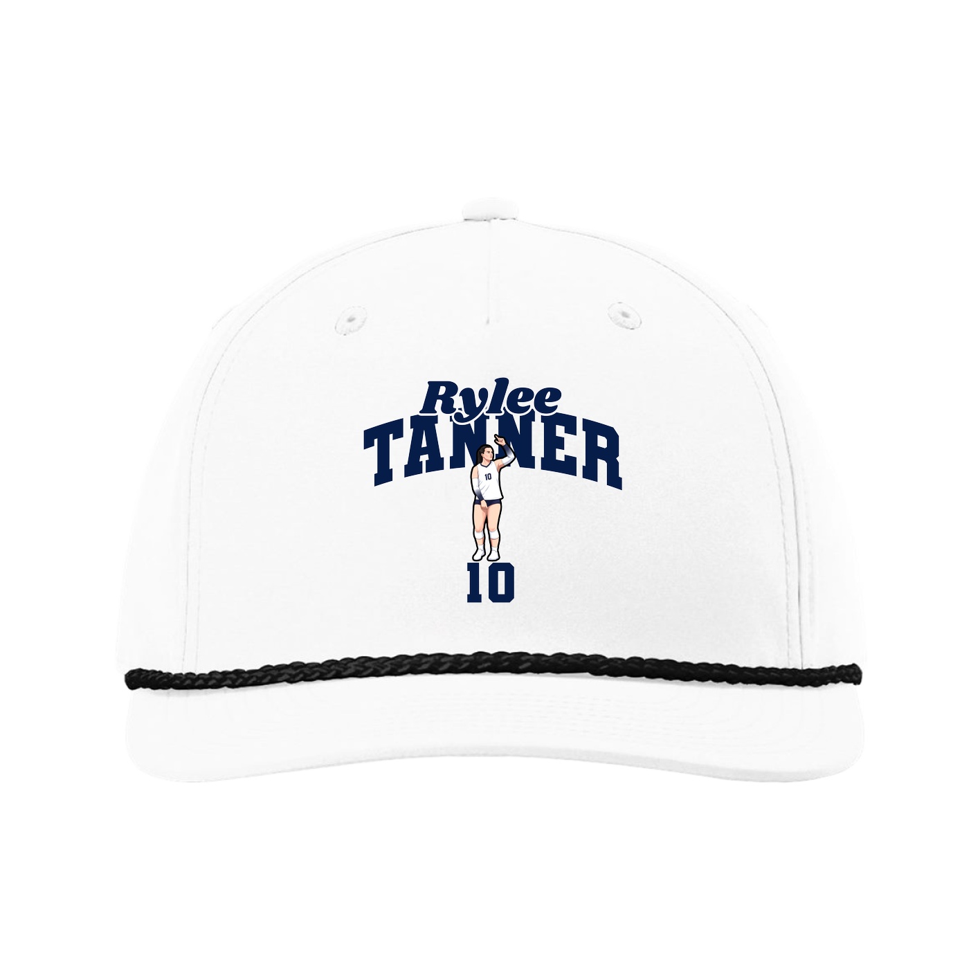 Five-Panel Classic Rope Cap — Signature Arch in White