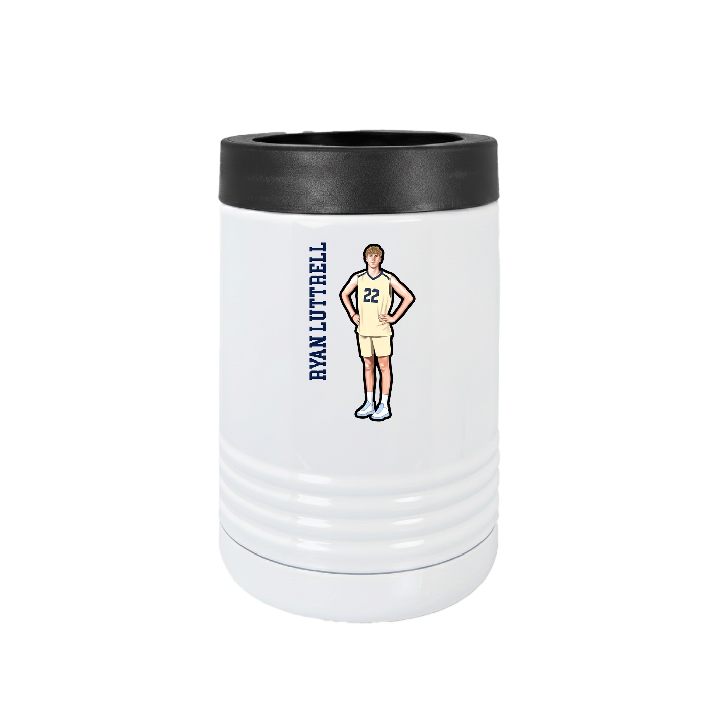 Beverage Holder — Name Vertical in White