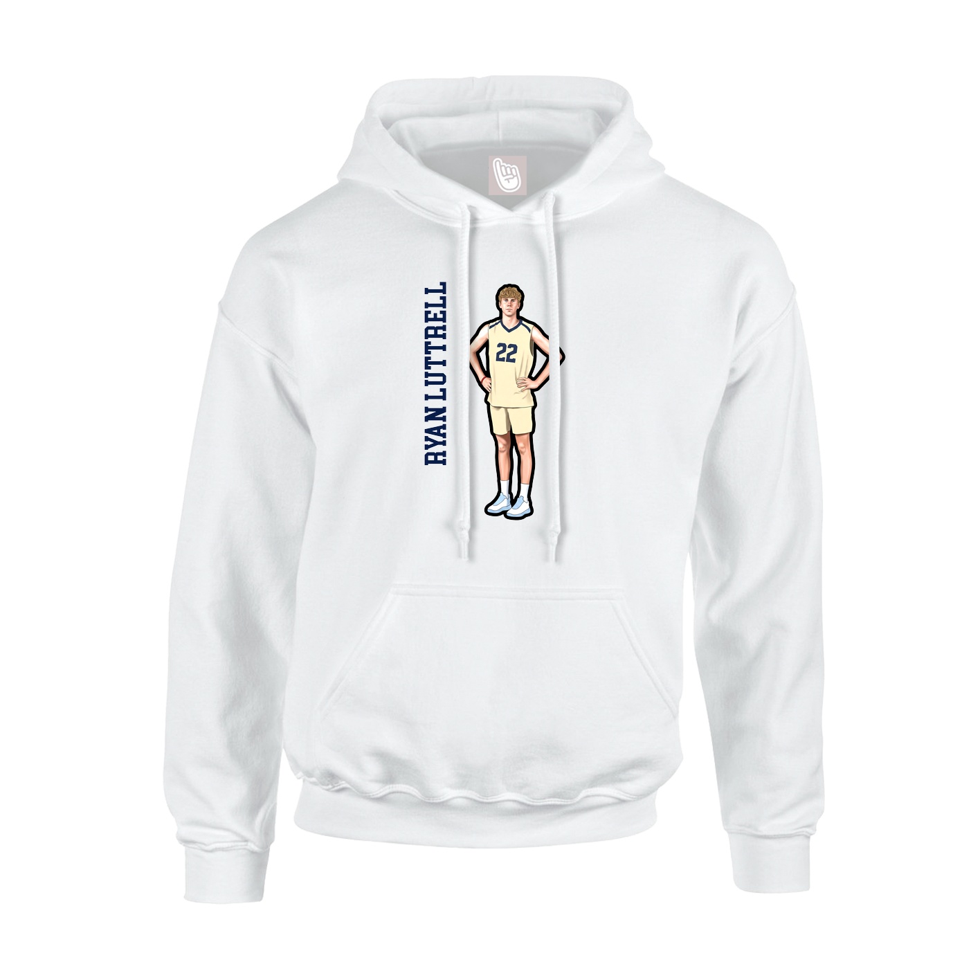 Hoodie — Name Vertical in White