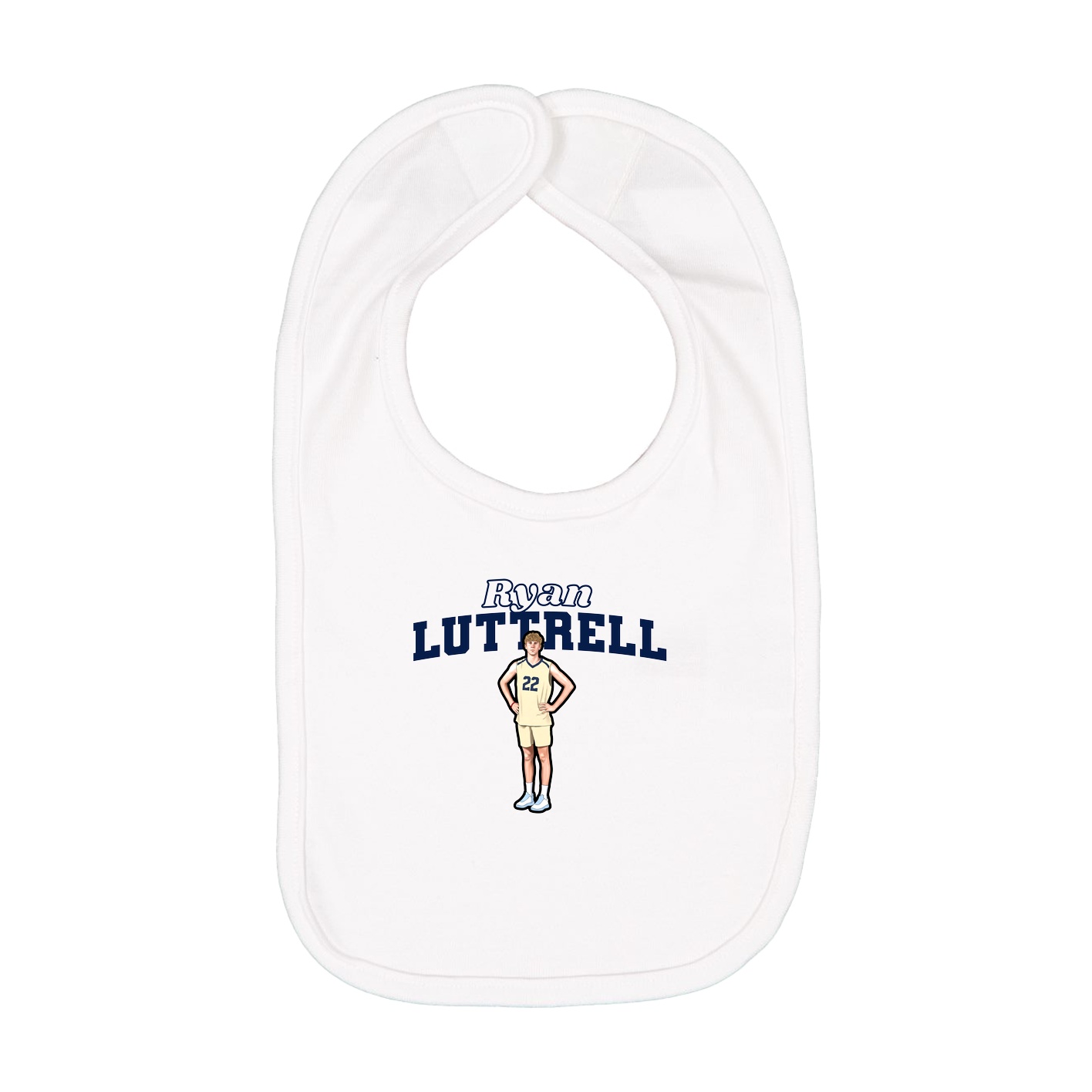 Infant Bib — Name Arch in White