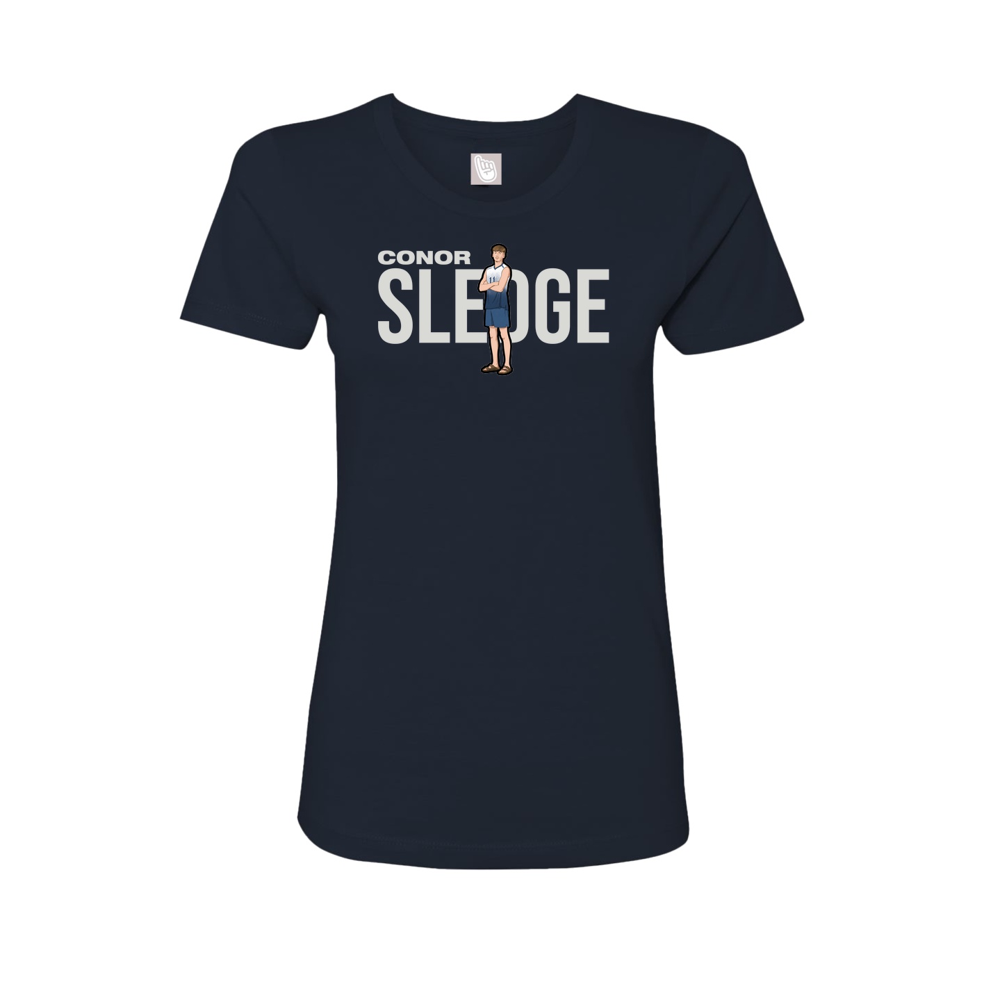 Fitted Women's Tee — Player Name in Navy