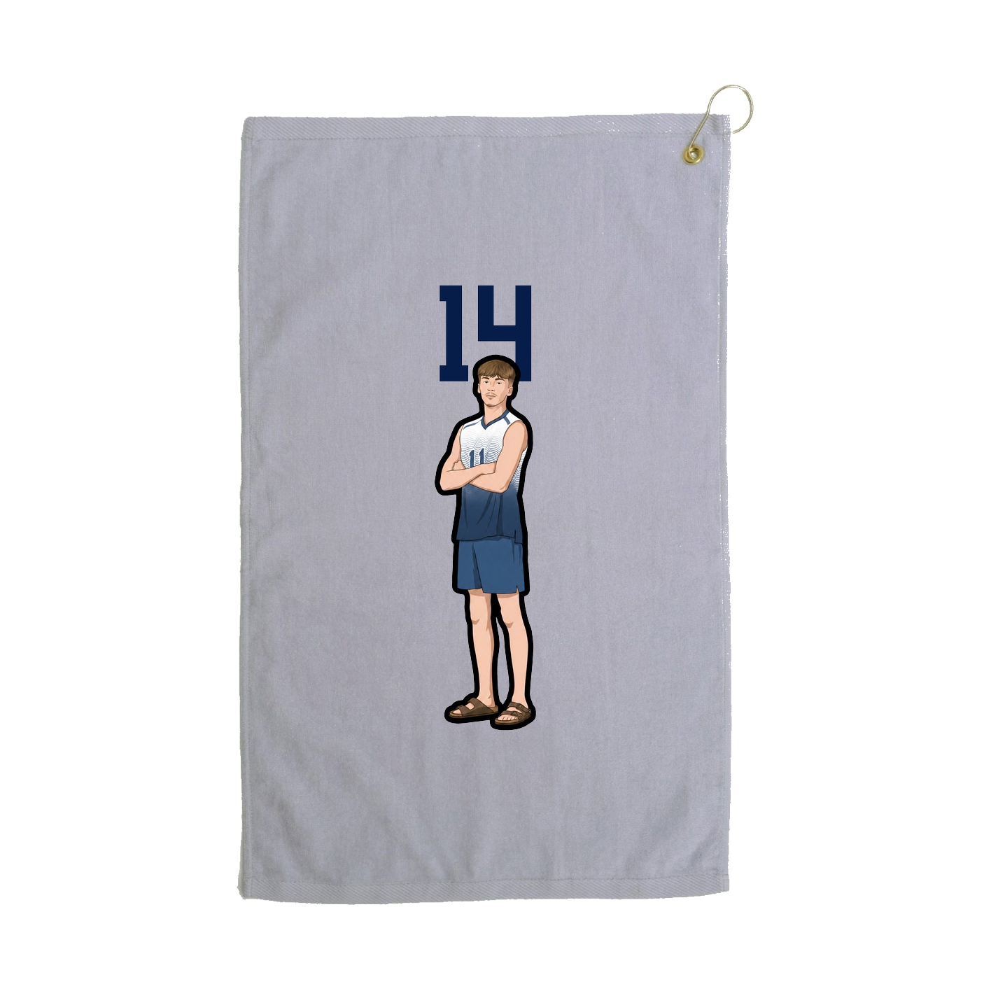 Golf Towel — Number Top in Grey