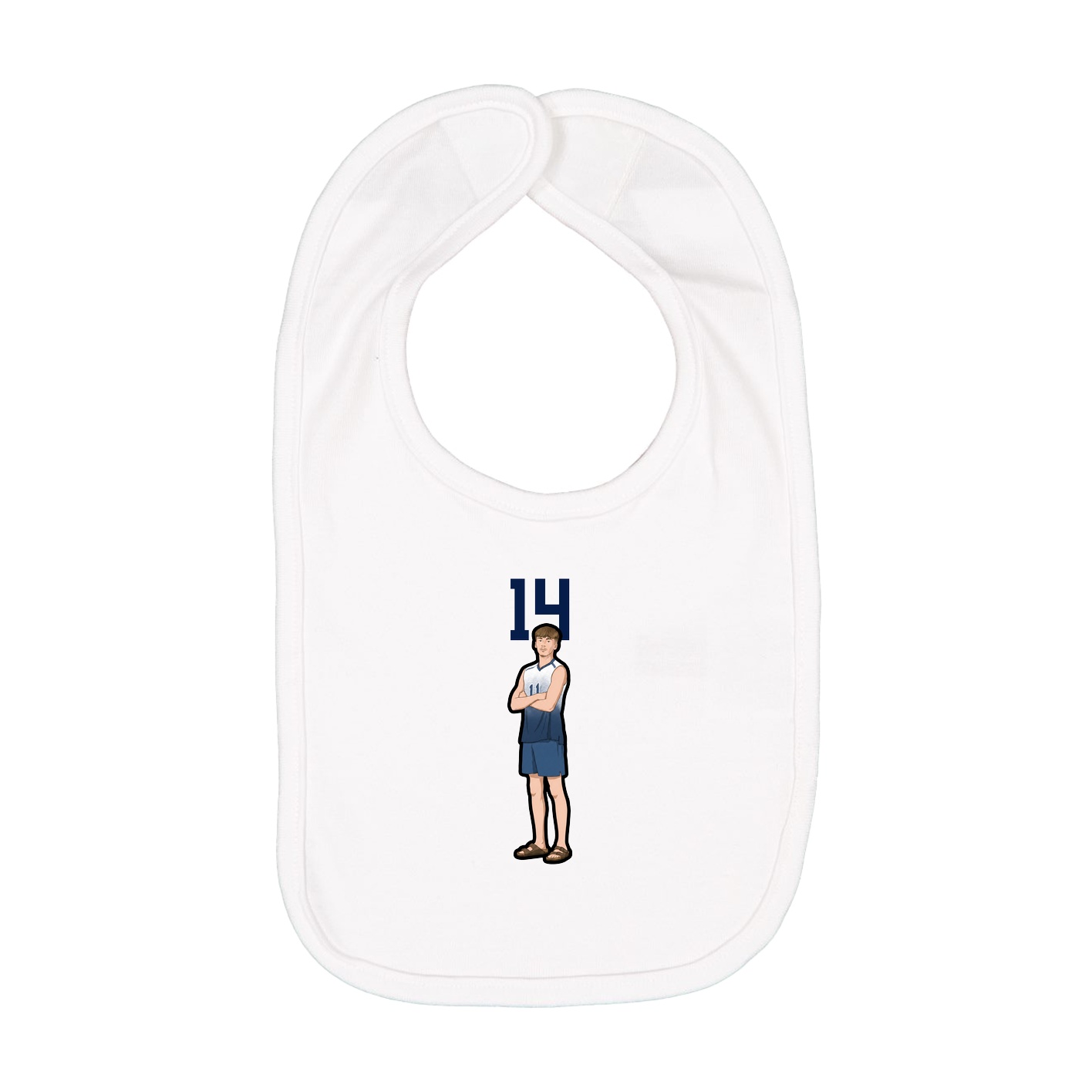 Infant Bib — Number Top in White