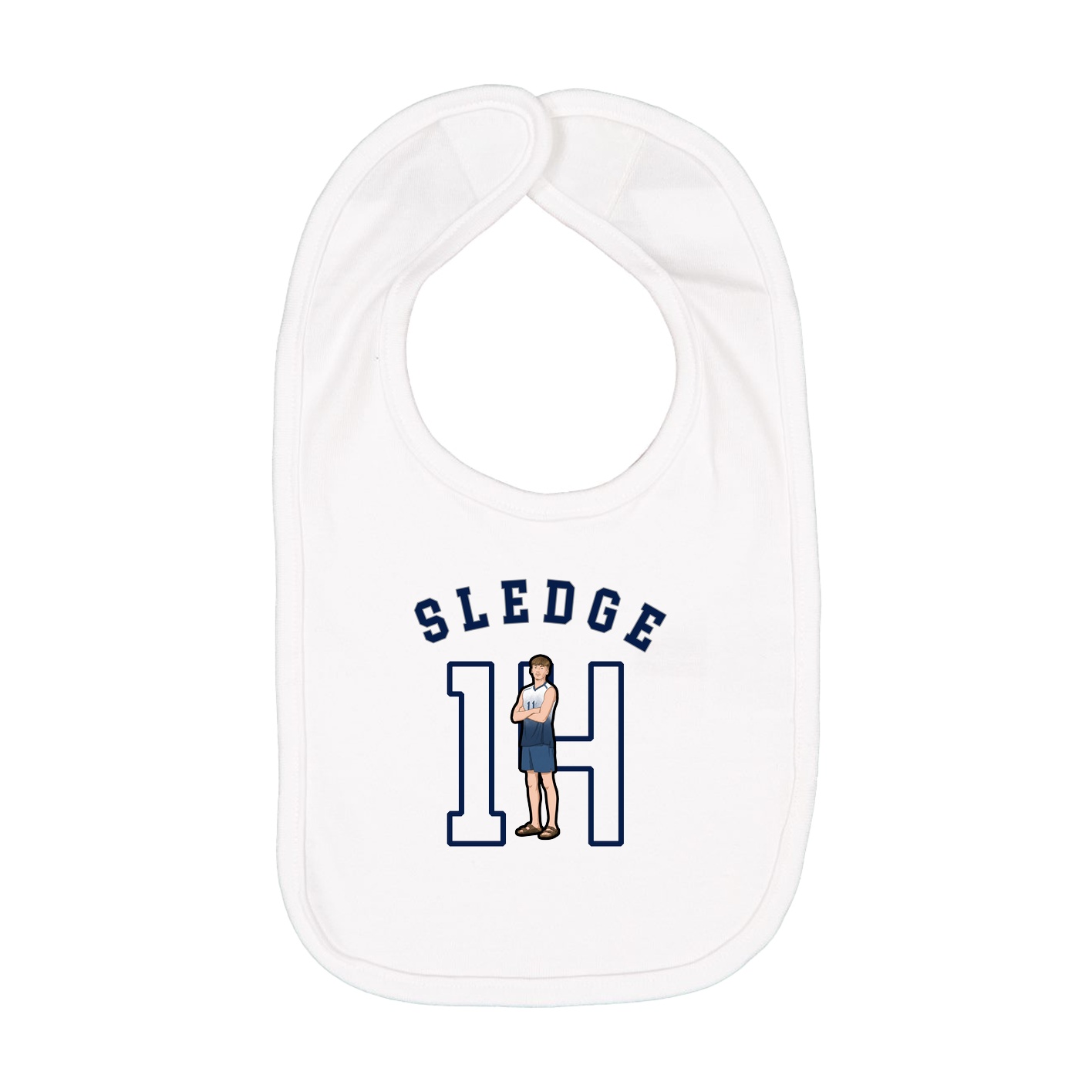 Infant Bib — Shirsey Arch in White