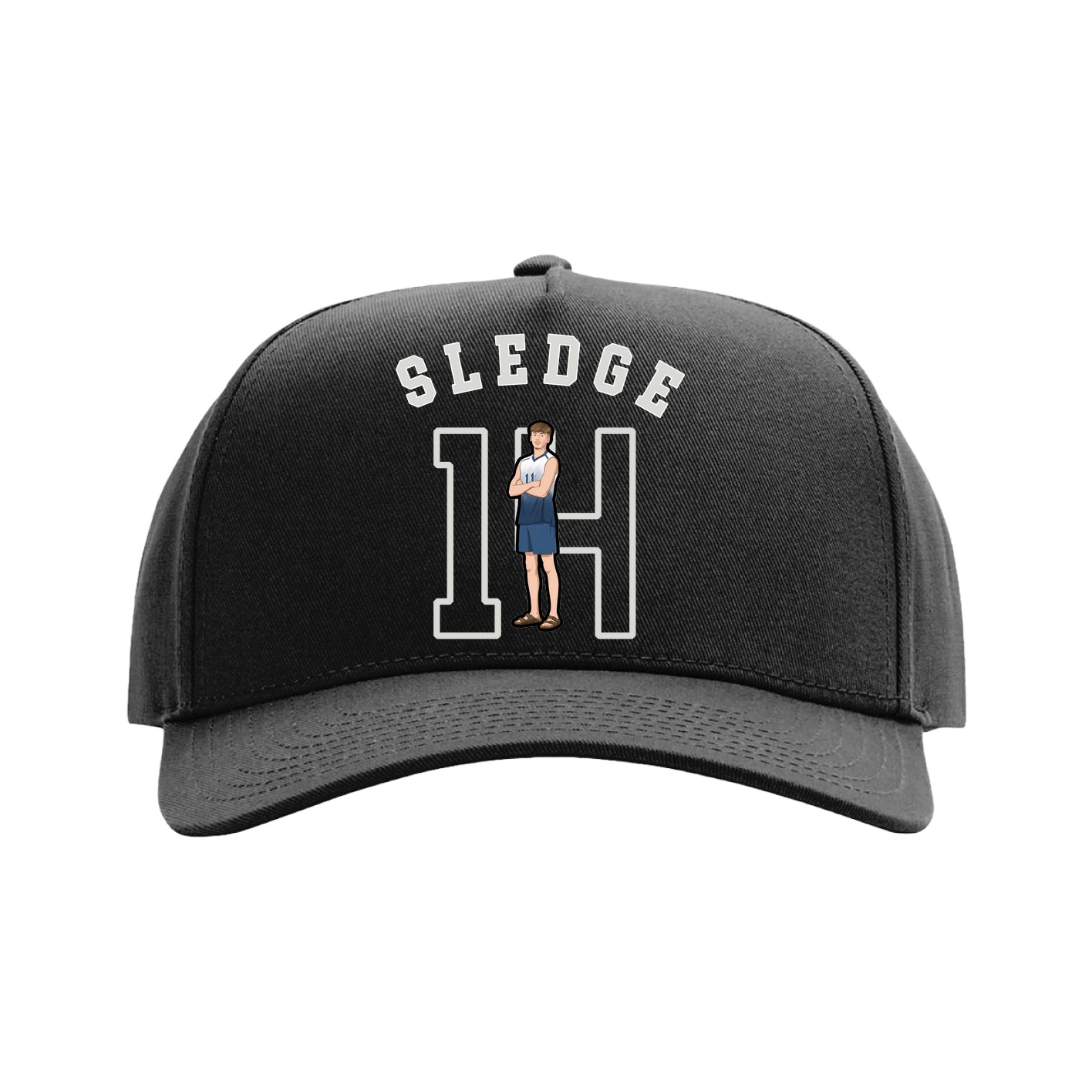 Full Fabric Five-Panel Champ Cap — Shirsey Arch in Black