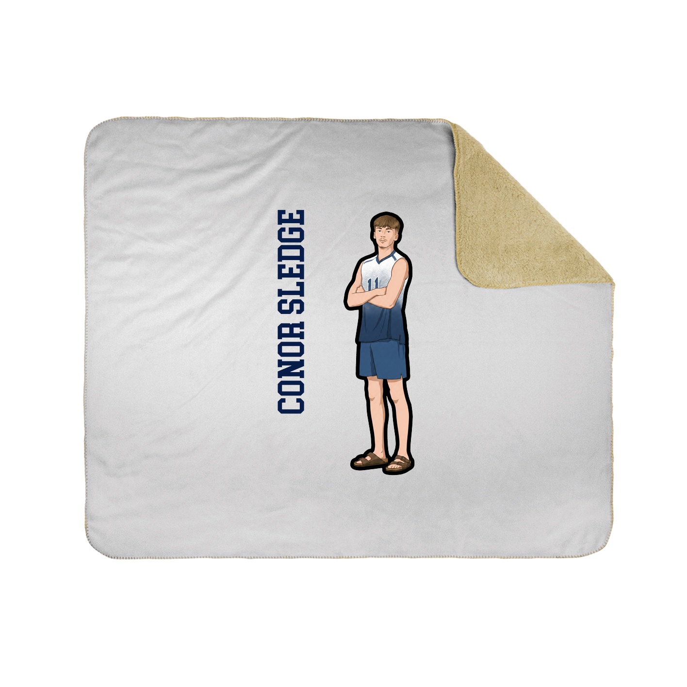 Throw Blanket — Name Vertical in White