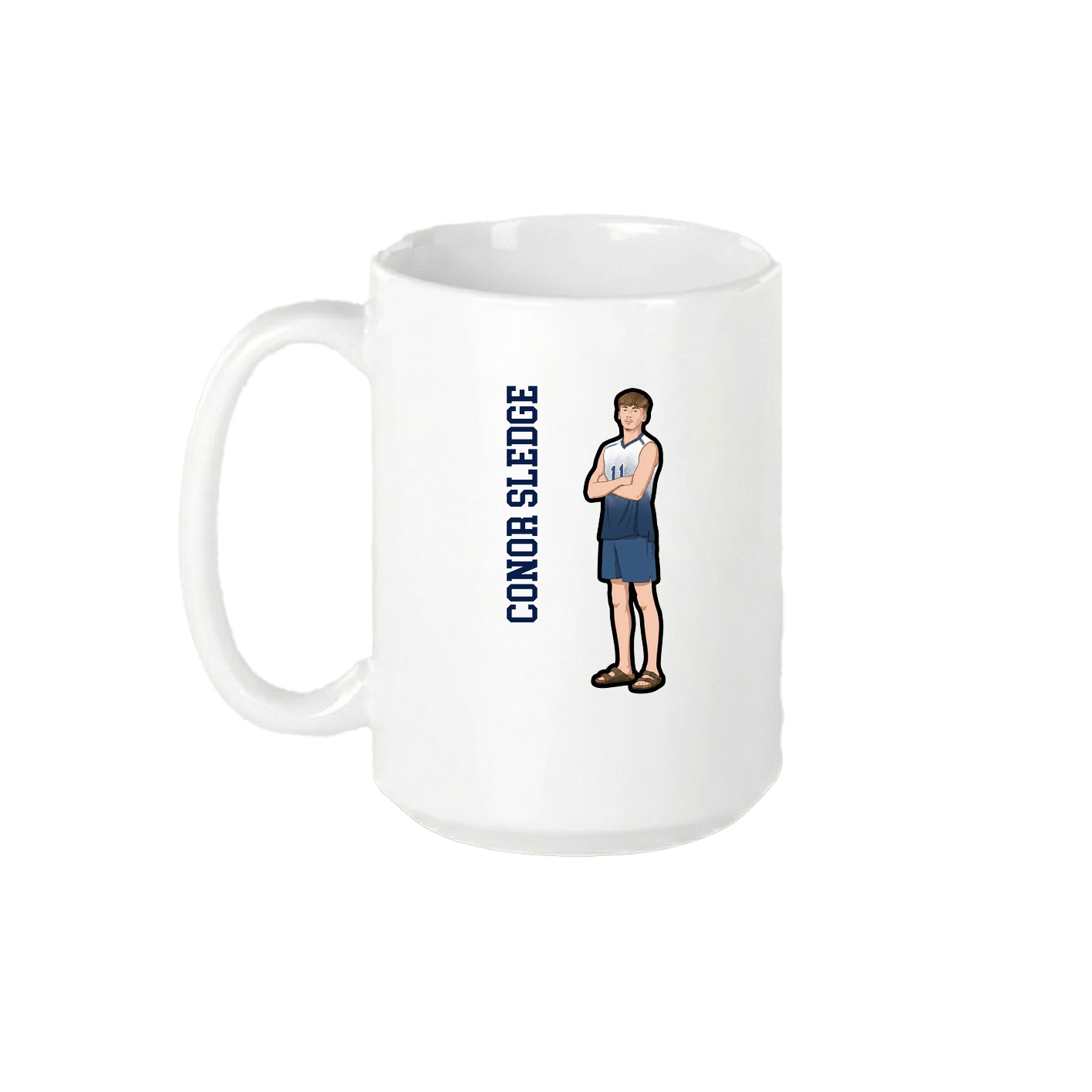 15oz Coffee Mug — Name Vertical in White