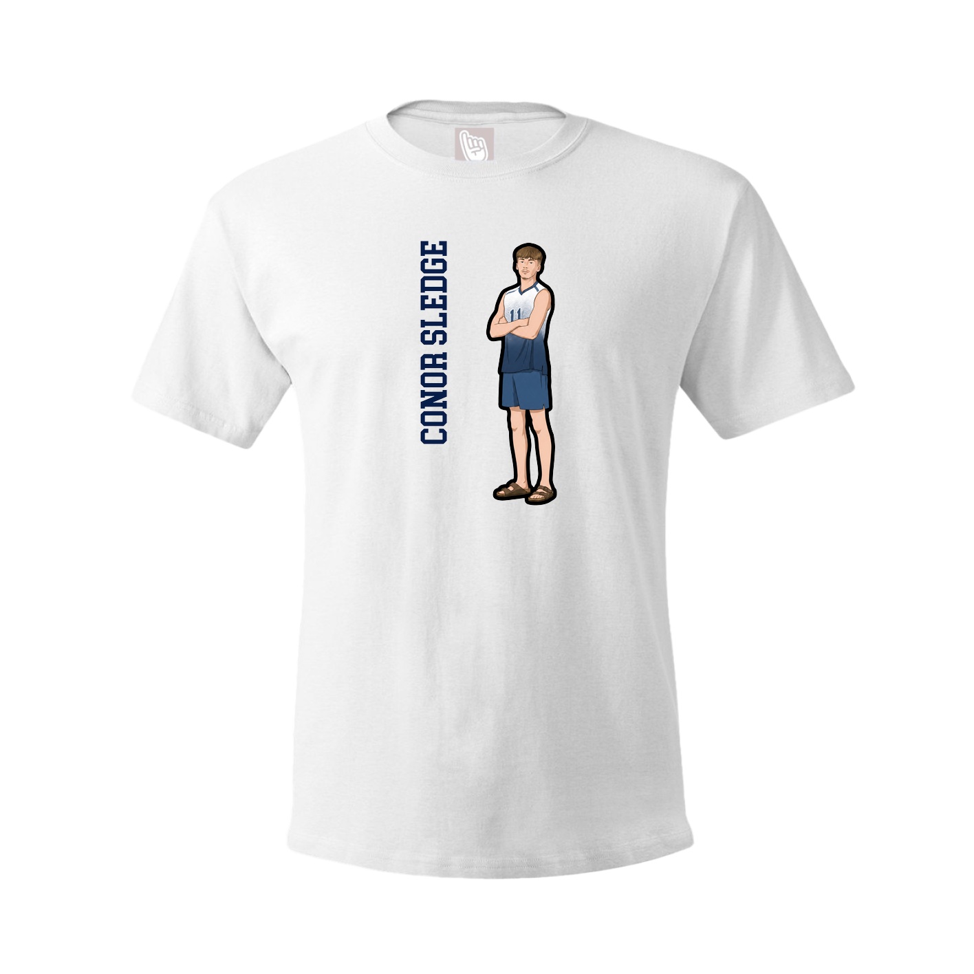 Tee — Name Vertical in White