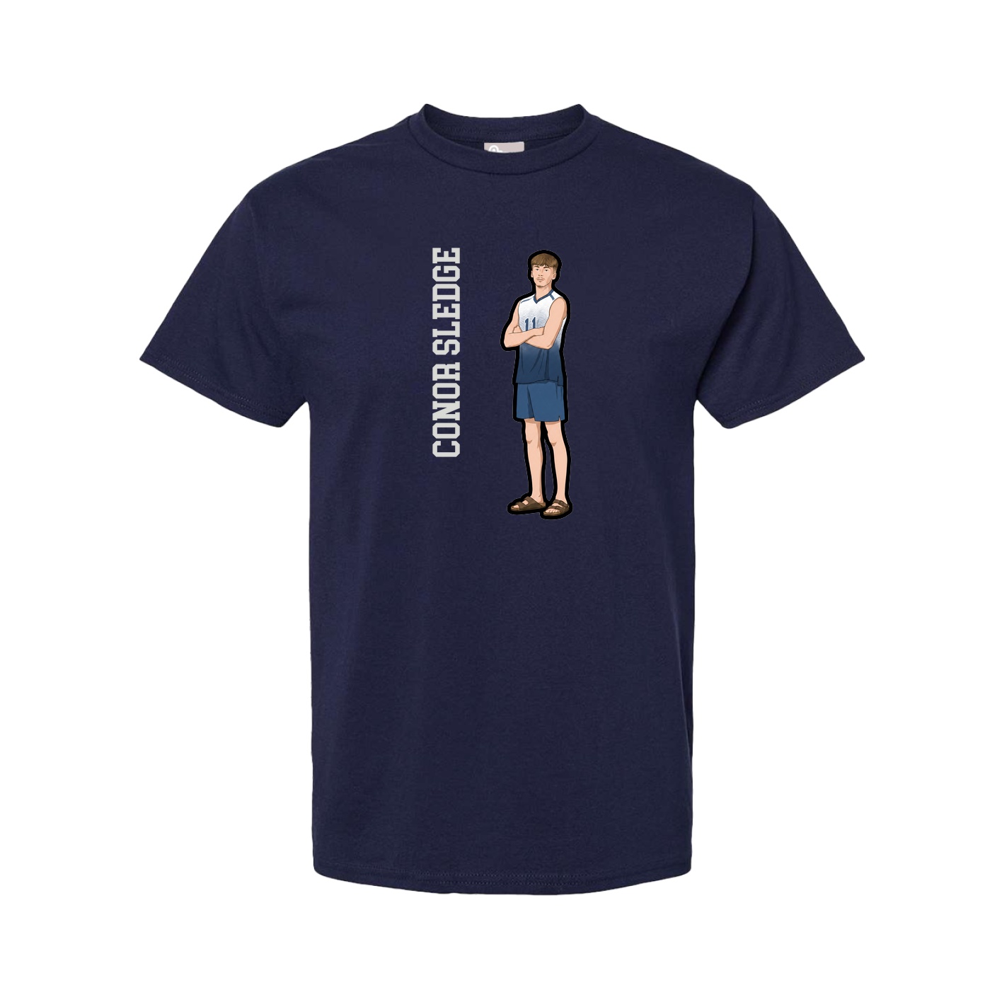 Youth Tee — Name Vertical in Navy
