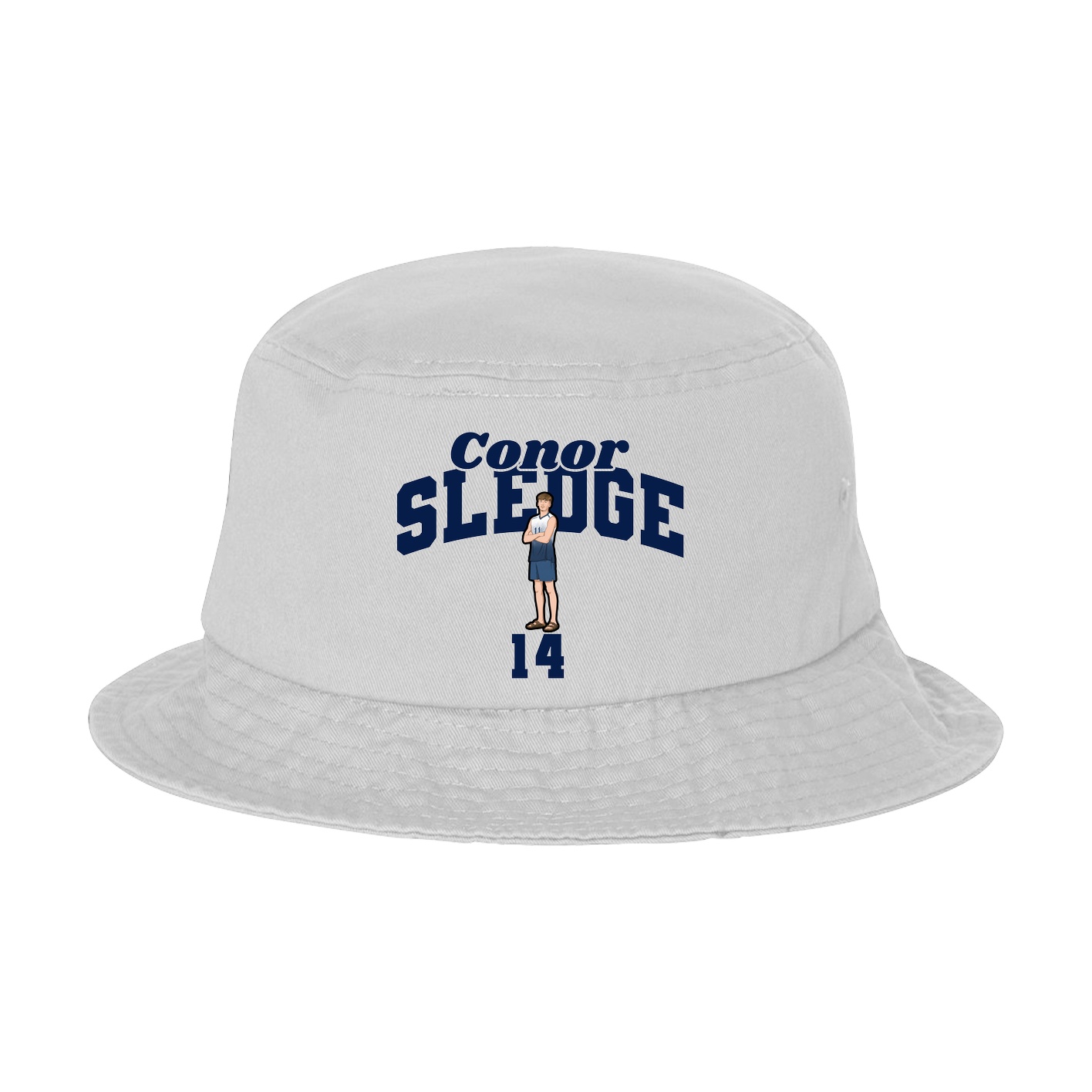 Bucket Cap — Signature Arch in White