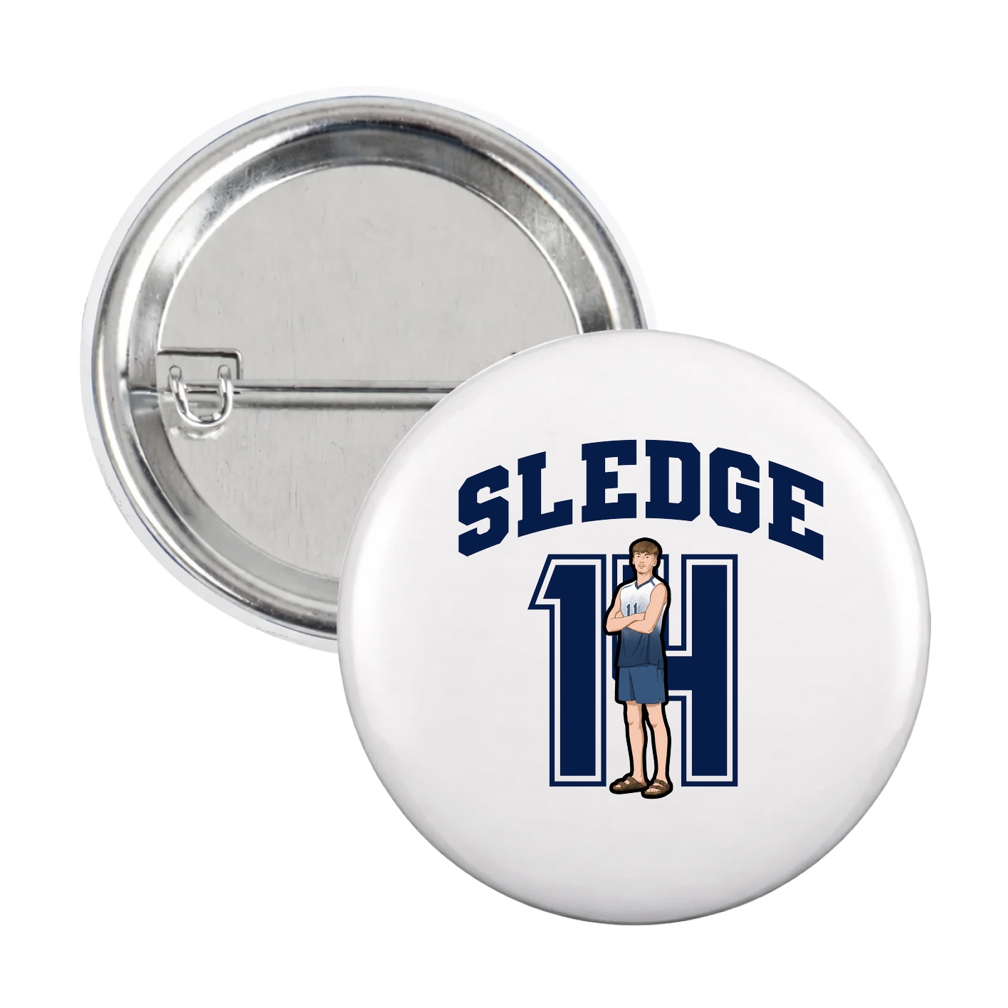 Game Day Button — Number in White