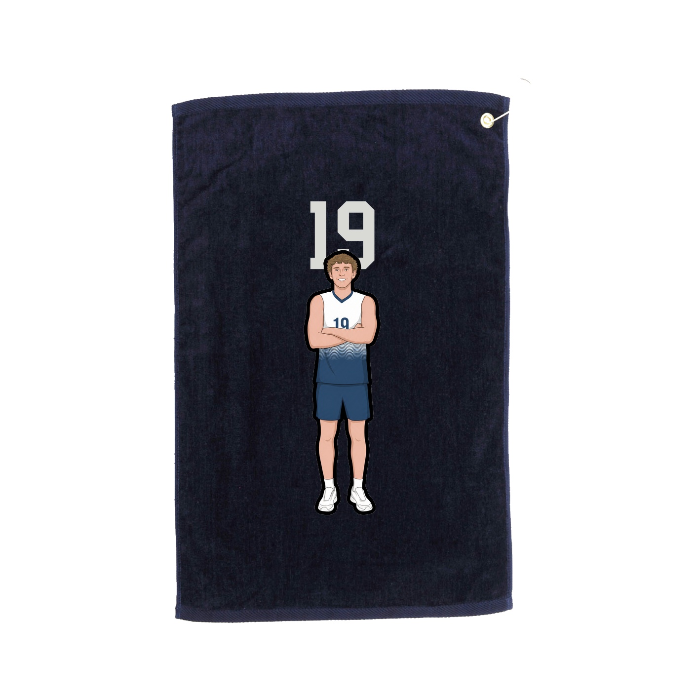Golf Towel — Number Top in Navy