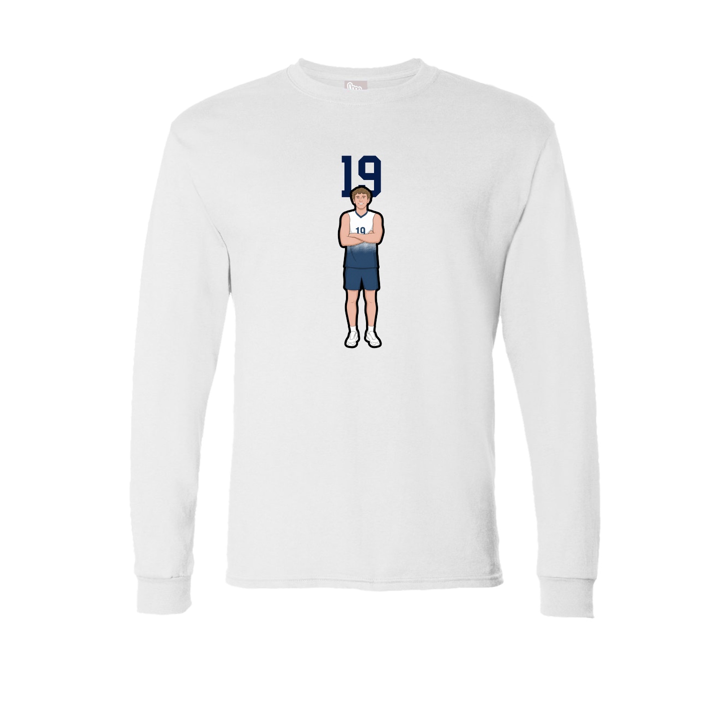 Long Sleeve Tee — Number Top in White