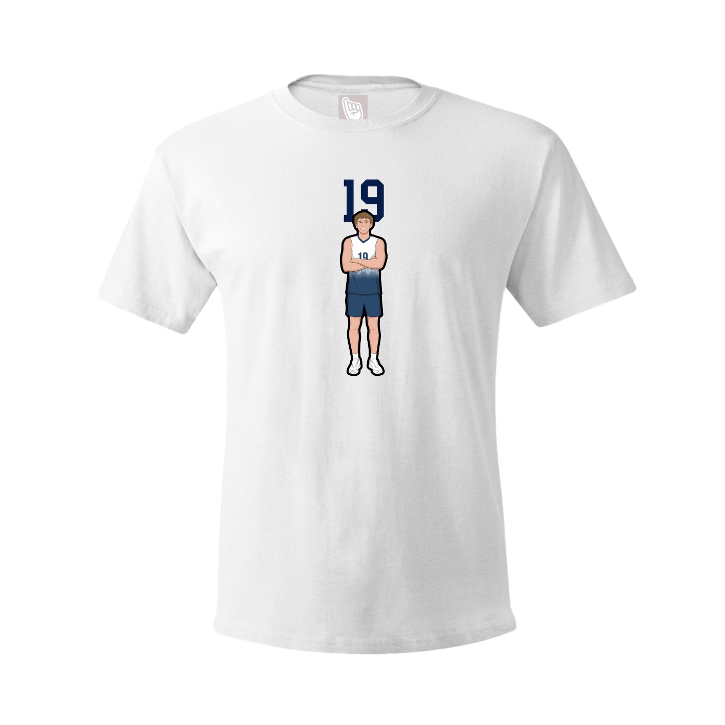 Youth Tee — Number Top in White