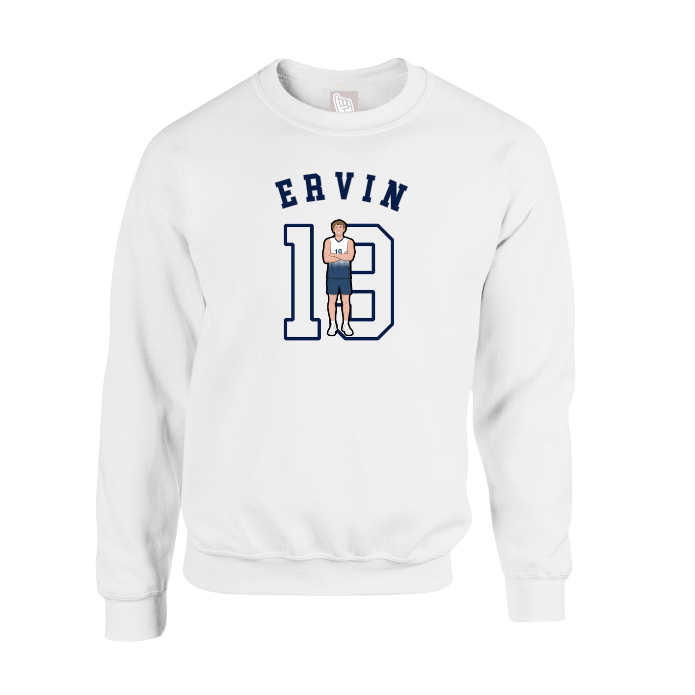 Fleece Crew — Shirsey Arch in White