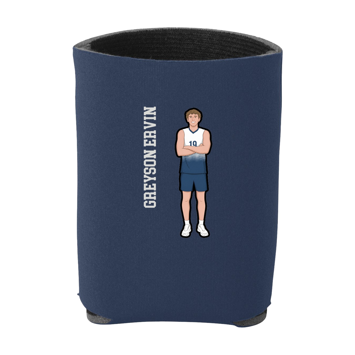 Can Holder — Name Vertical in Navy