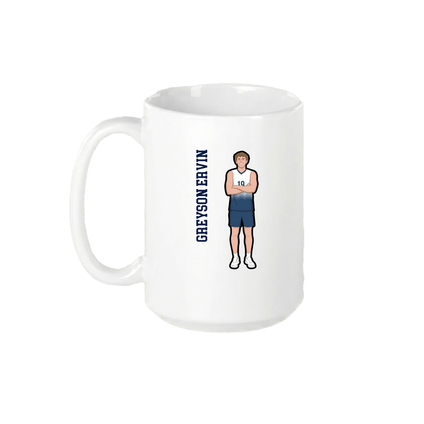 15oz Coffee Mug — Name Vertical in White