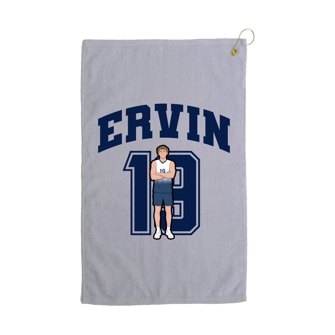 Golf Towel — Number in Grey