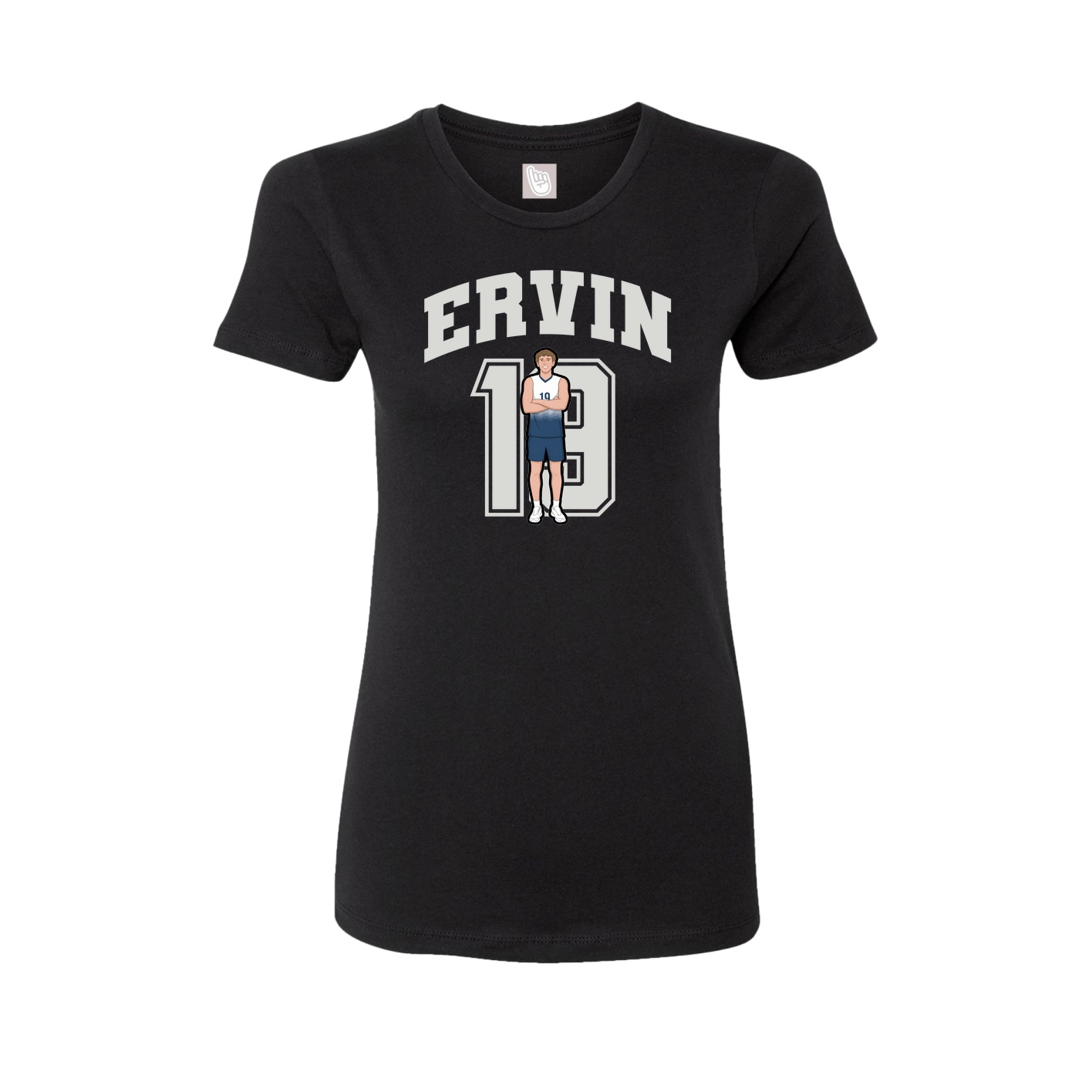 Fitted Women's Tee — Number in Black
