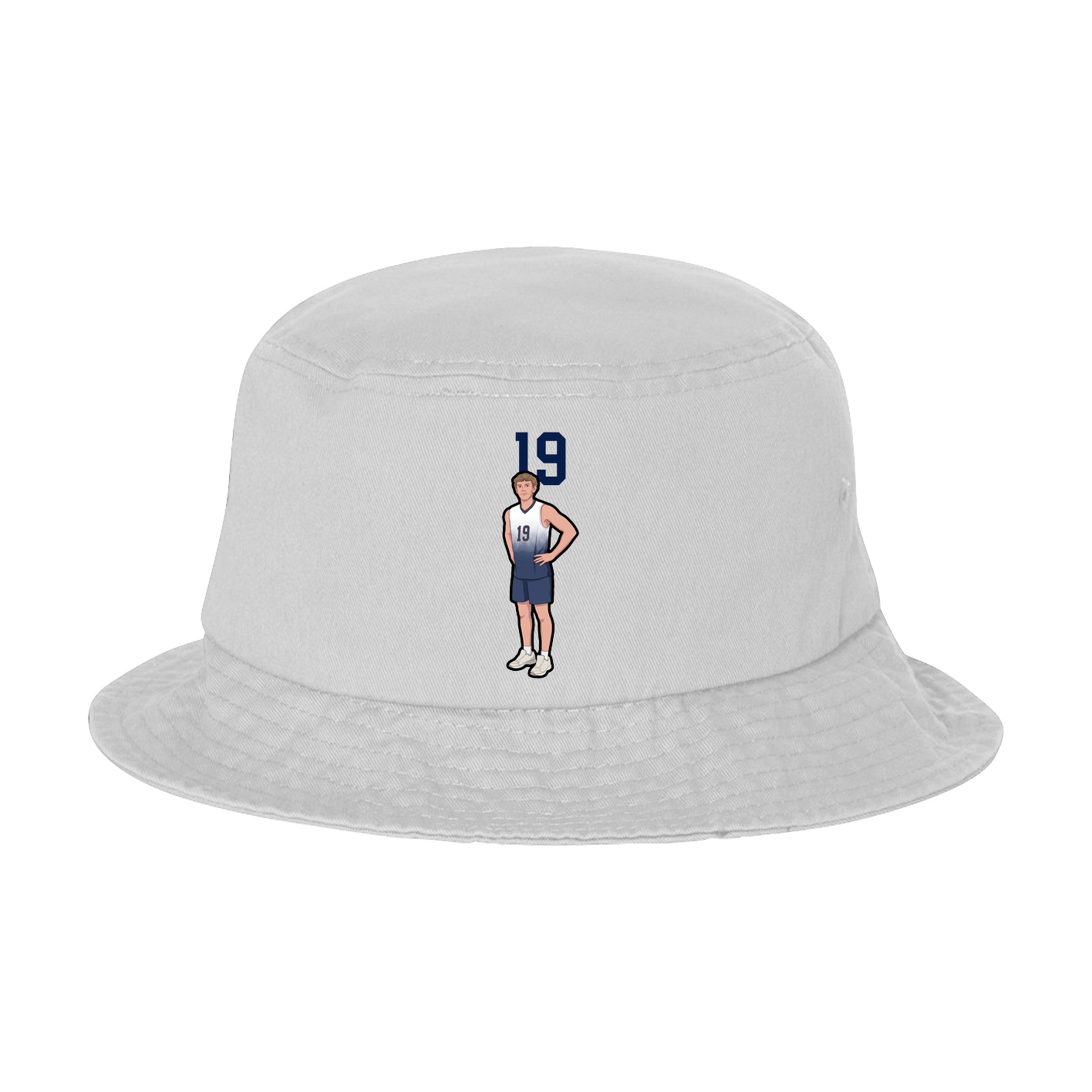 Bucket Cap — Number Top in White