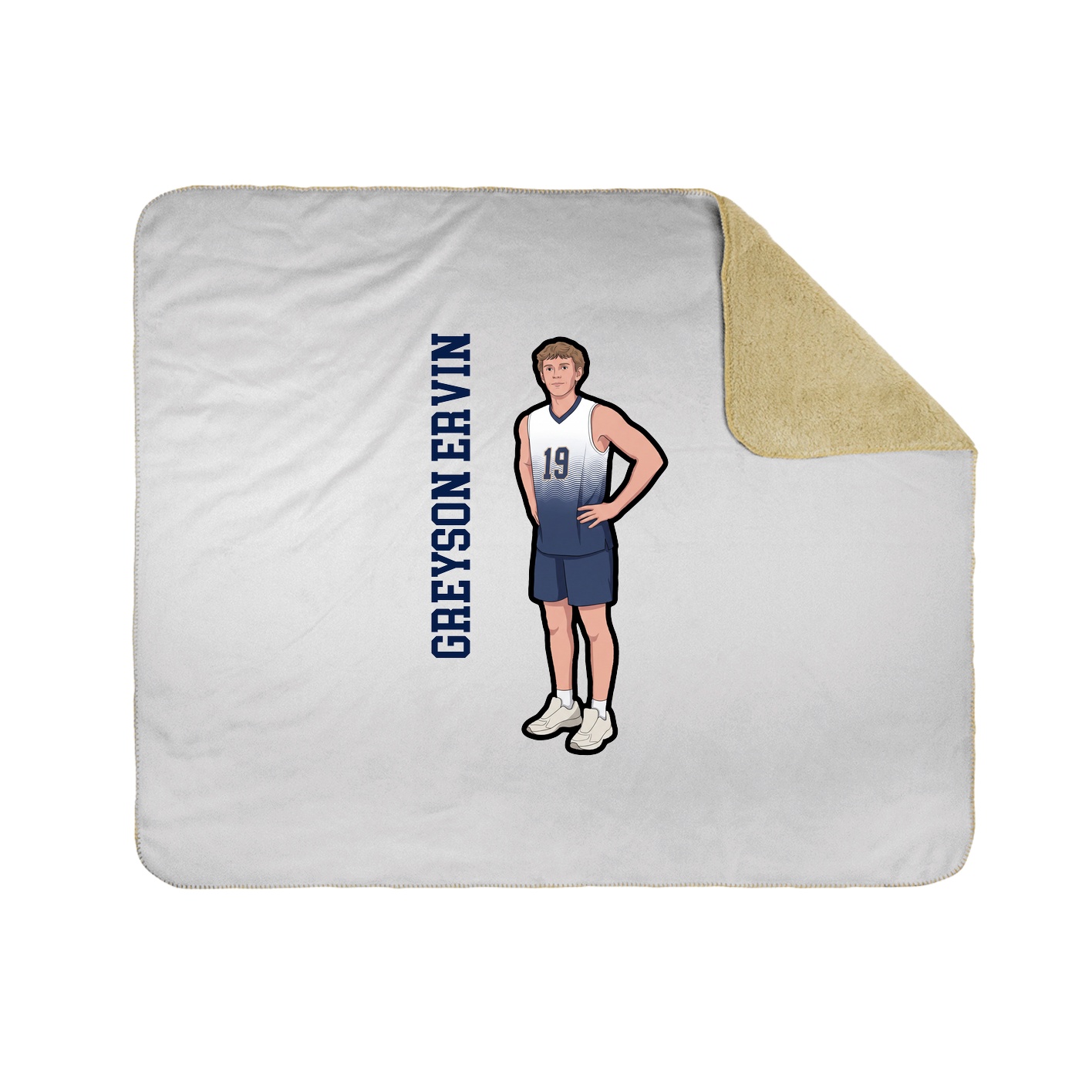 Throw Blanket — Name Vertical in White