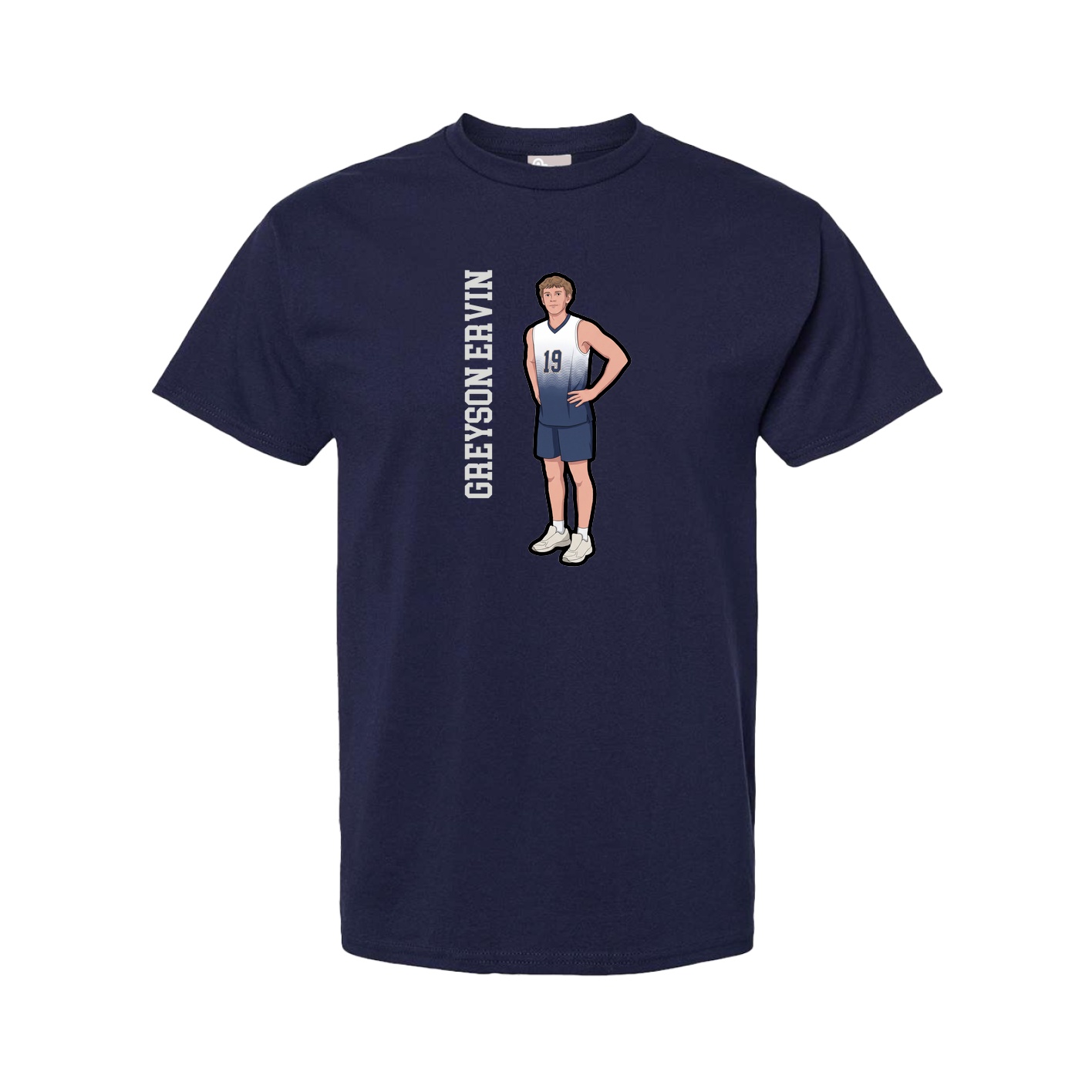 Tee — Name Vertical in Navy