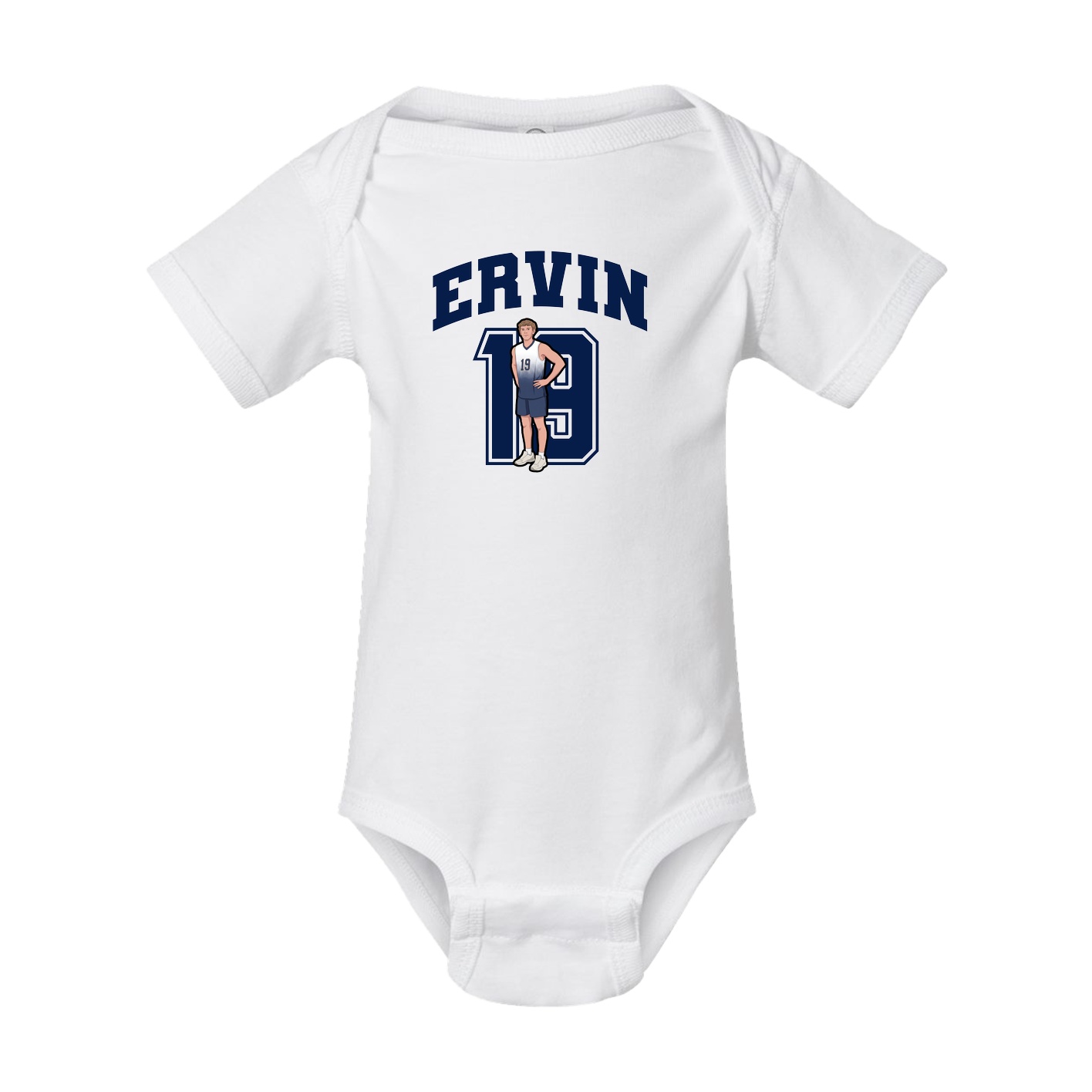Baby Onesie — Number in White